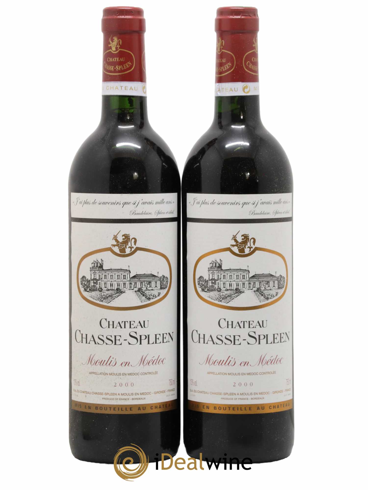 Château Chasse Spleen 2000 - Lot de 2 bouteilles - 0