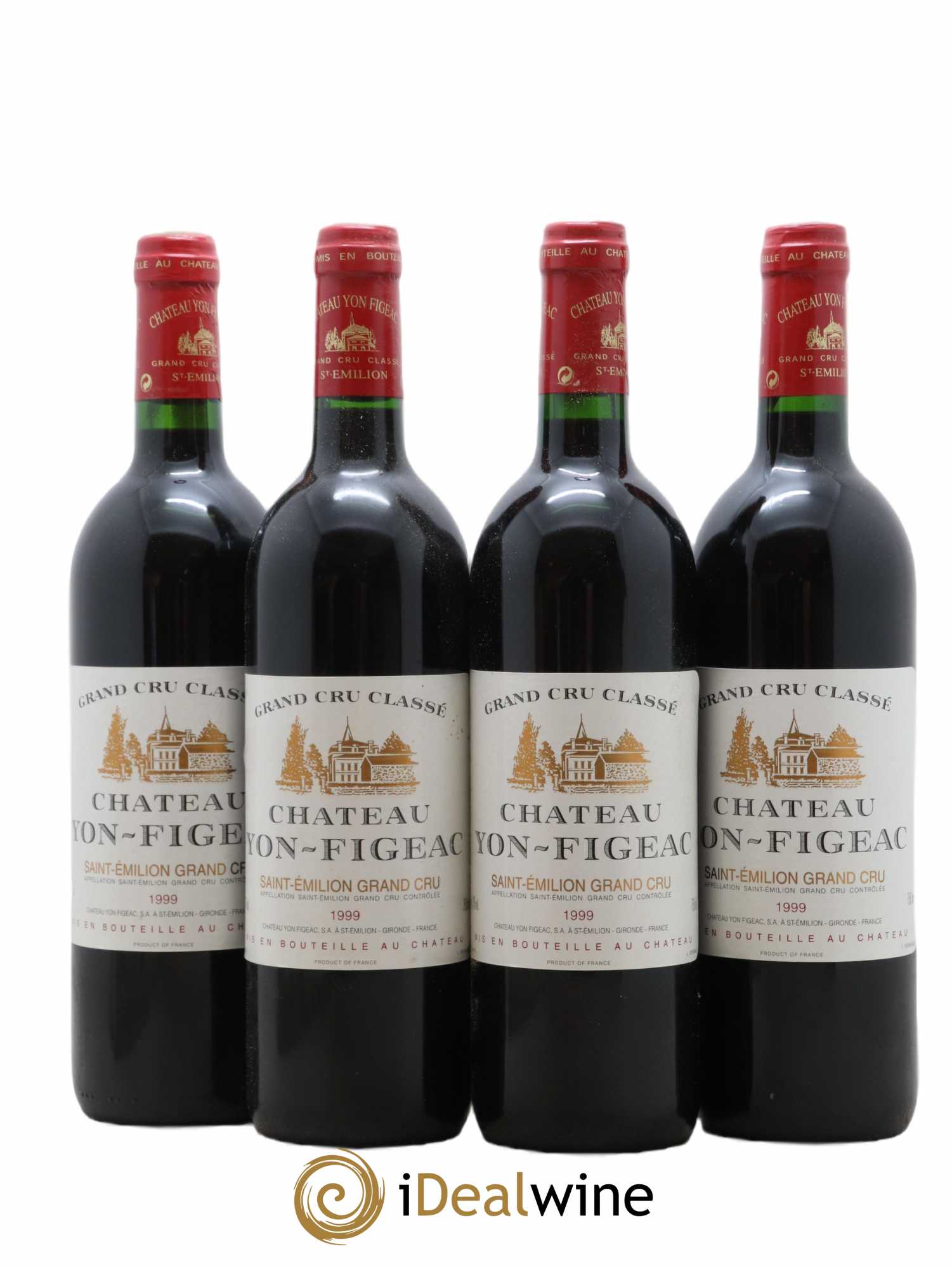 Château Yon Figeac Grand Cru Classé 1999 - Lot de 4 bouteilles - 0