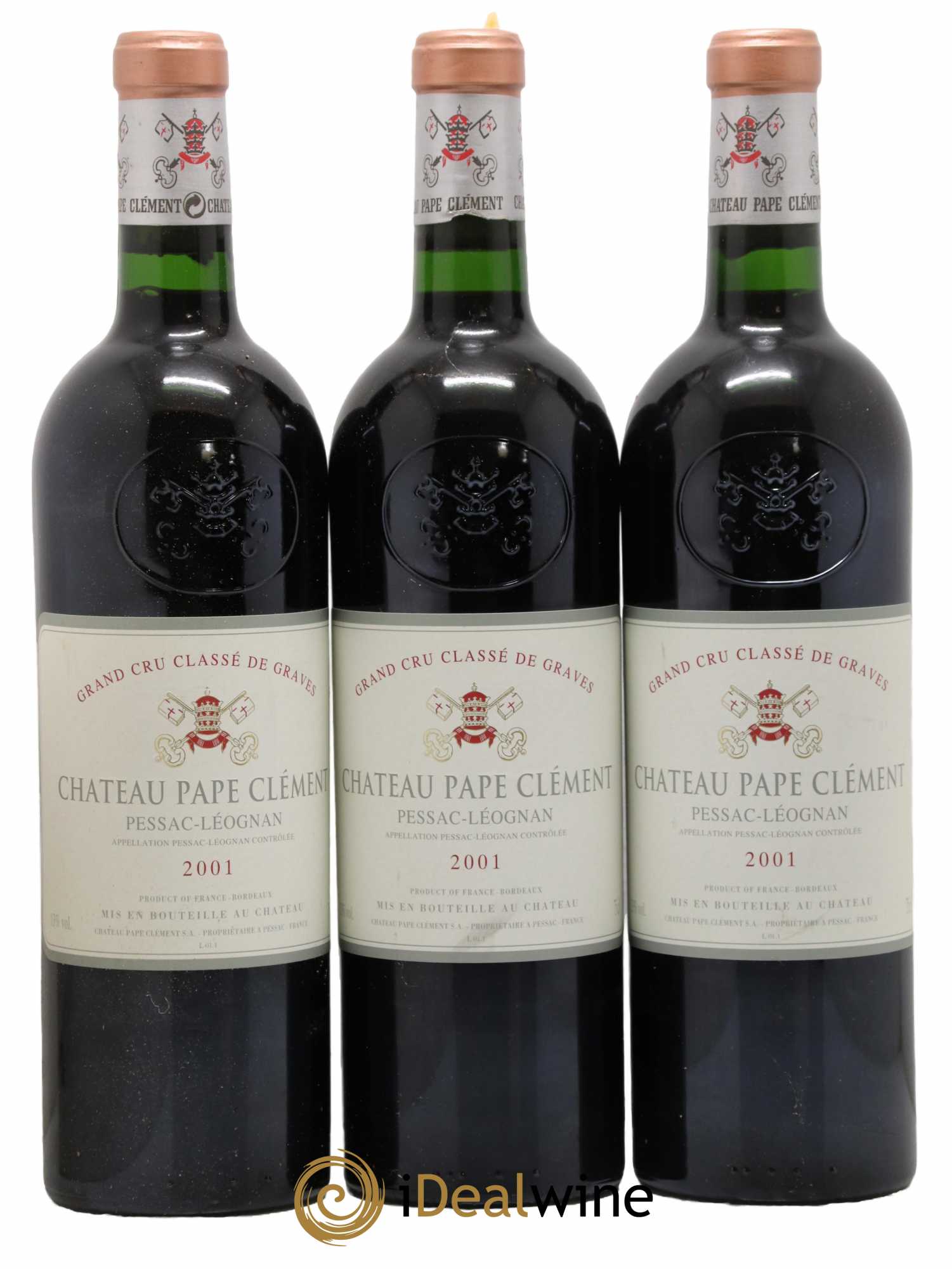 Château Pape Clément Cru Classé de Graves 2001 - Lot de 3 bouteilles - 0