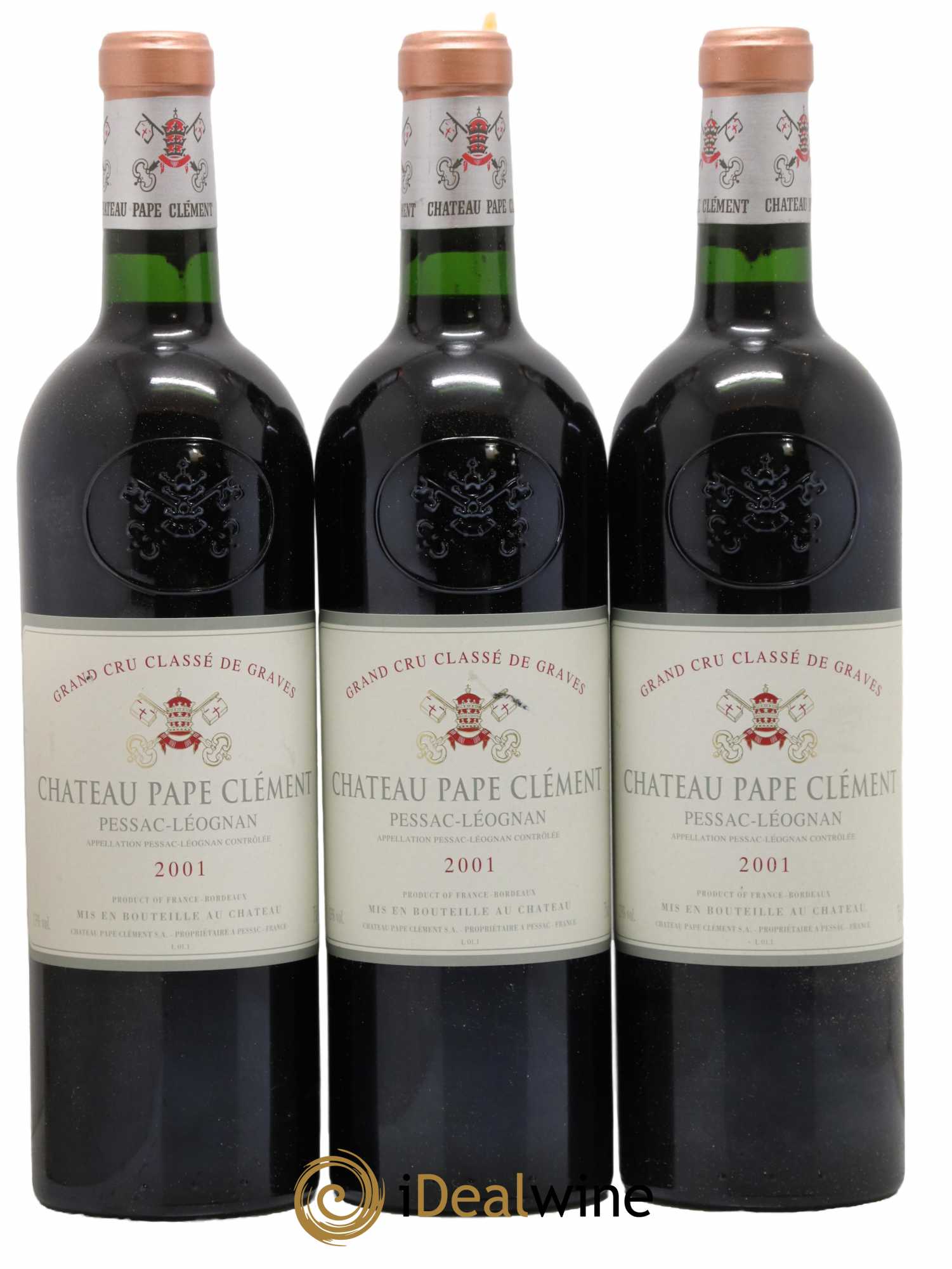 Château Pape Clément Cru Classé de Graves 2001 - Lot de 3 bouteilles - 0