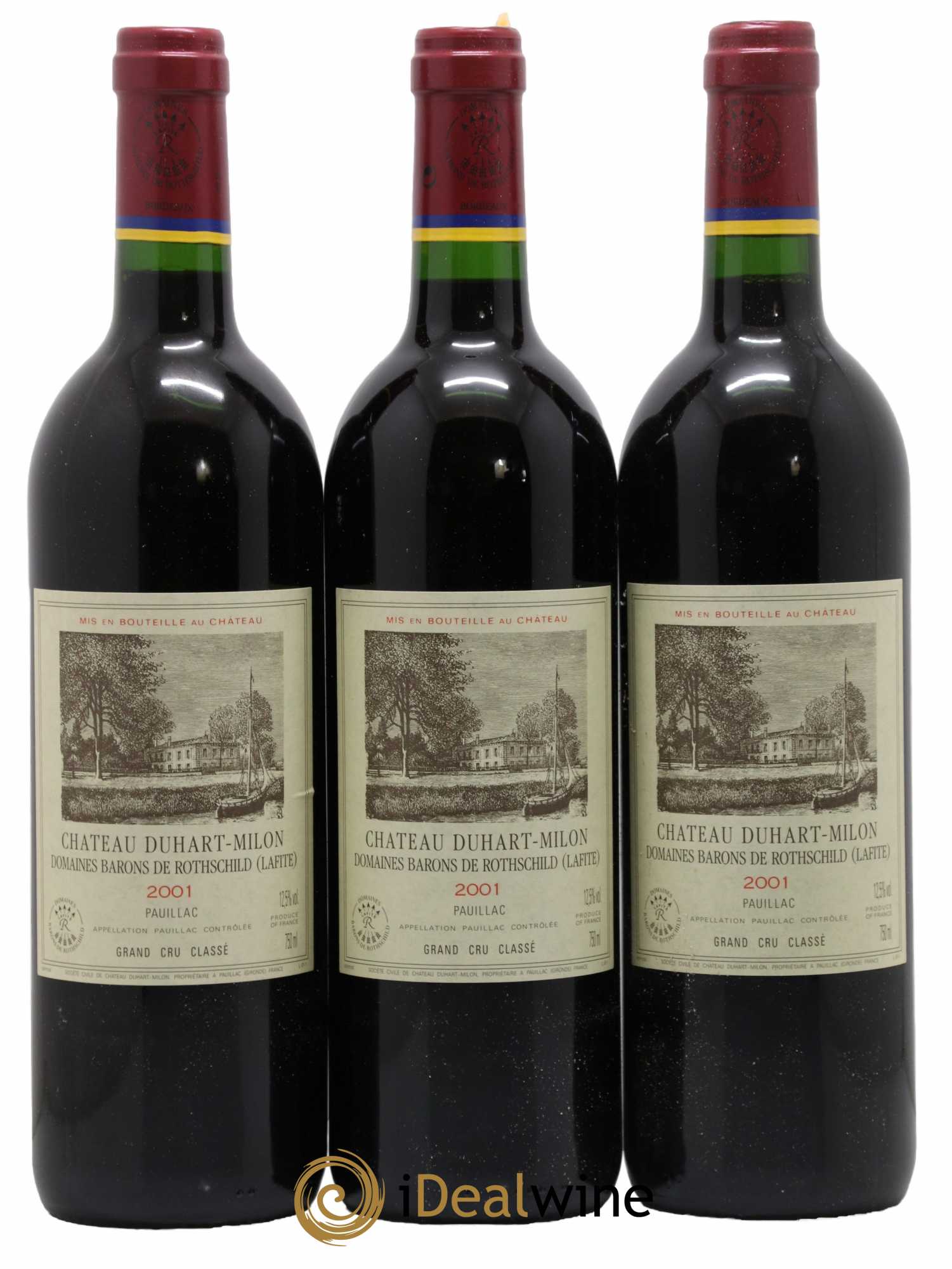 Château Duhart-Milon 4ème Grand Cru Classé 2001 - Lot de 3 bouteilles - 0