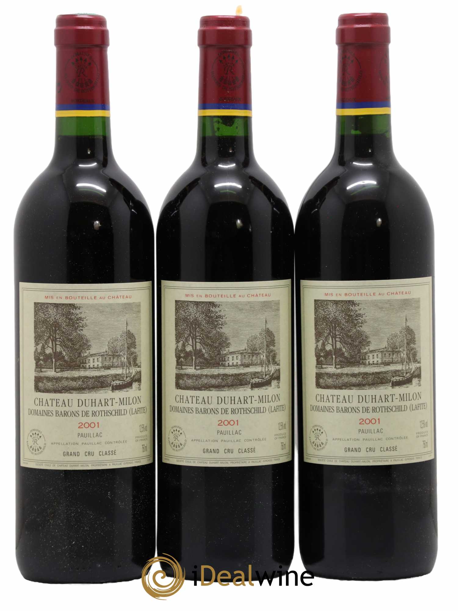 Château Duhart-Milon 4ème Grand Cru Classé 2001 - Lot de 3 bouteilles - 0