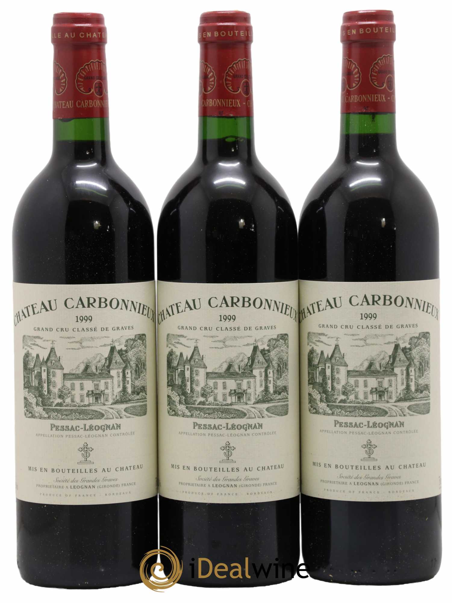 Château Carbonnieux Cru Classé de Graves 1999 - Lot de 3 bouteilles - 0