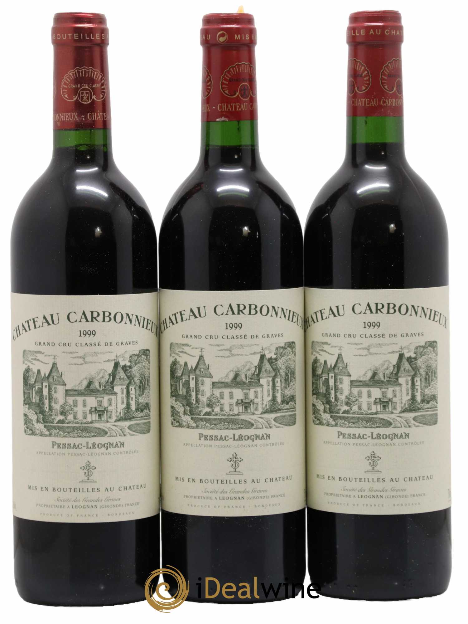 Château Carbonnieux Cru Classé de Graves 1999 - Lot de 3 bouteilles - 0