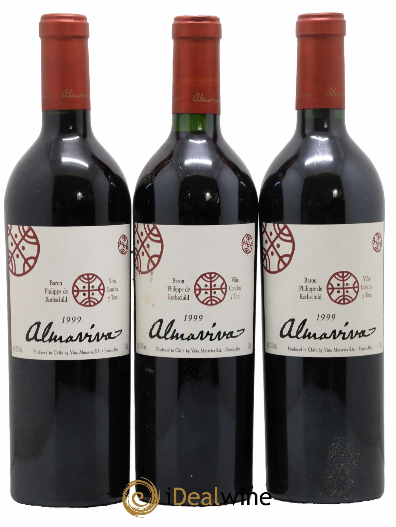 Chili Almaviva Baron P. de Rothschild Concha y Toro 1999 - Lot de 3 bouteilles - 0