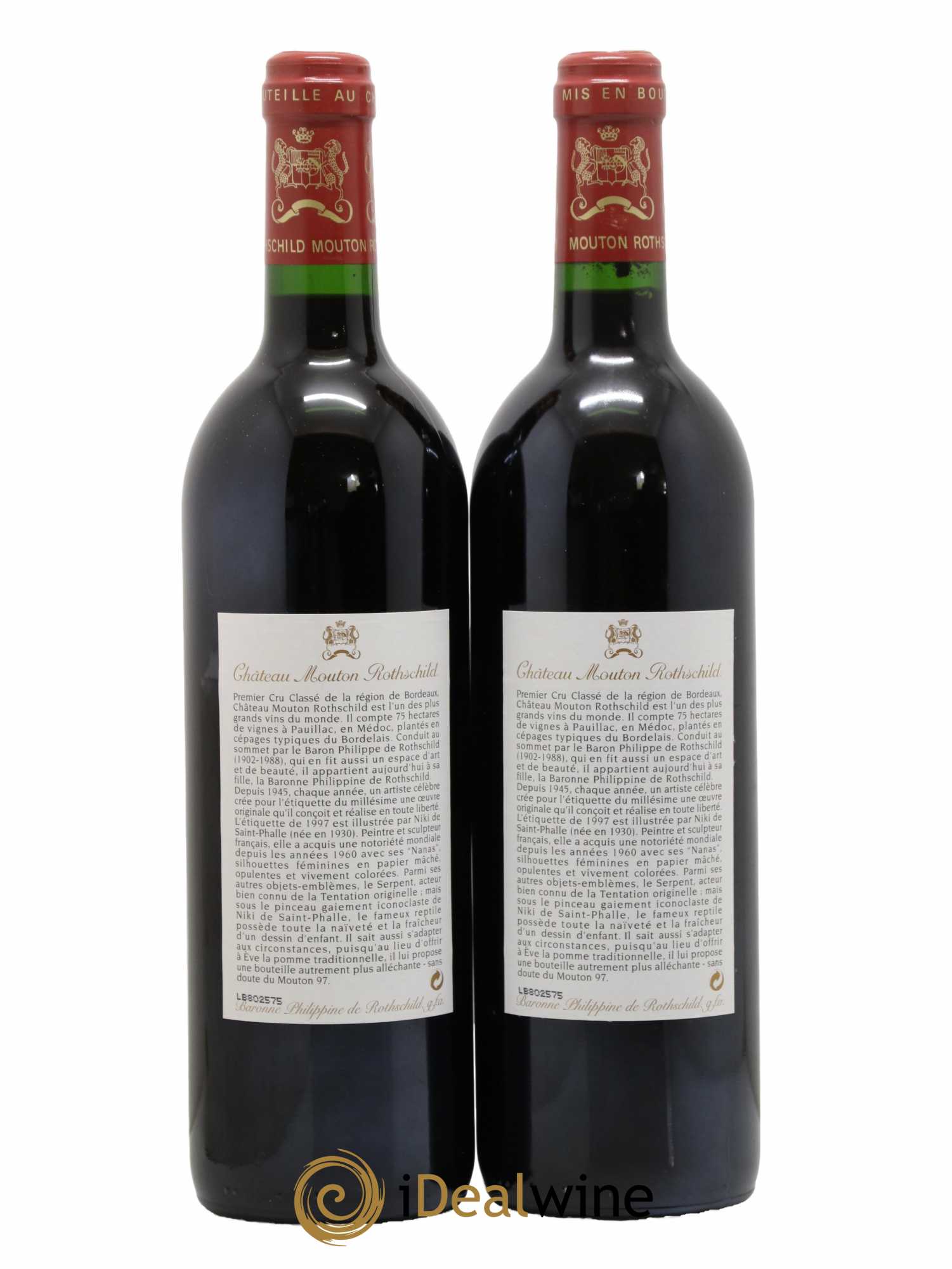 Château Mouton Rothschild 1er Grand Cru Classé 1997 - Lot de 2 bouteilles - 1