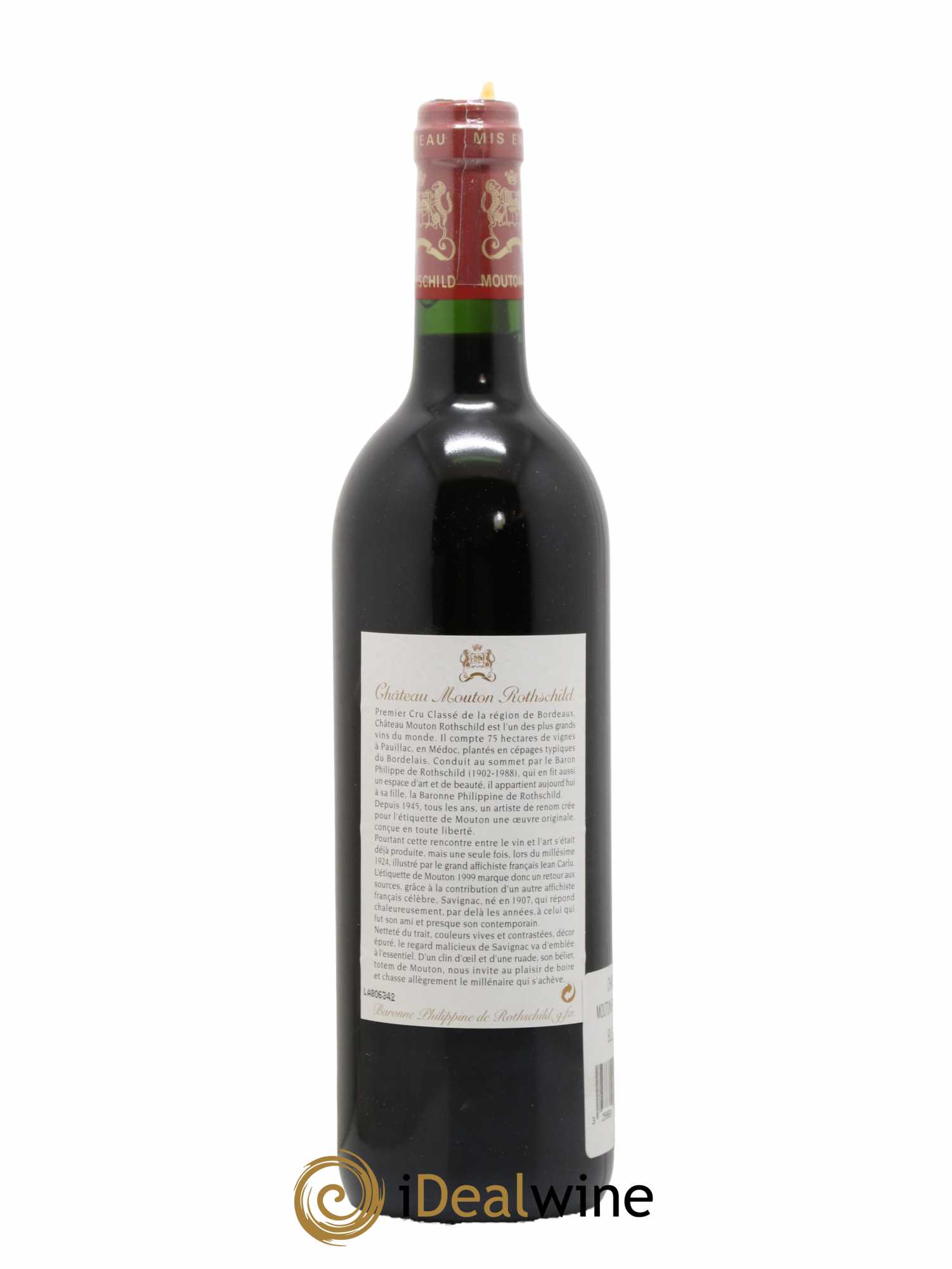 Château Mouton Rothschild 1er Grand Cru Classé 1999 - Lot de 1 bouteille - 1