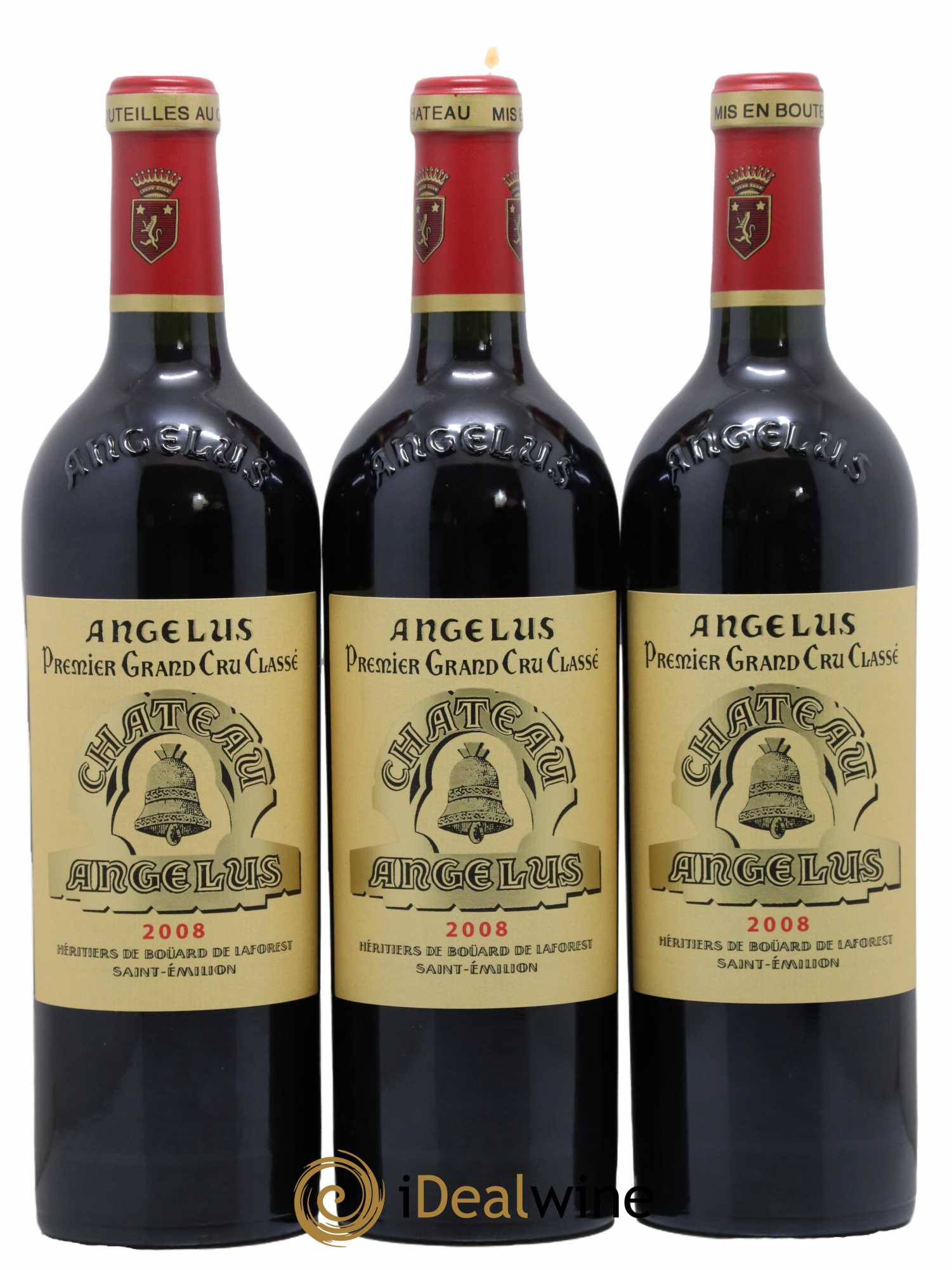 Château Angélus 1er Grand Cru Classé A 2008 - Lot de 3 bouteilles - 0