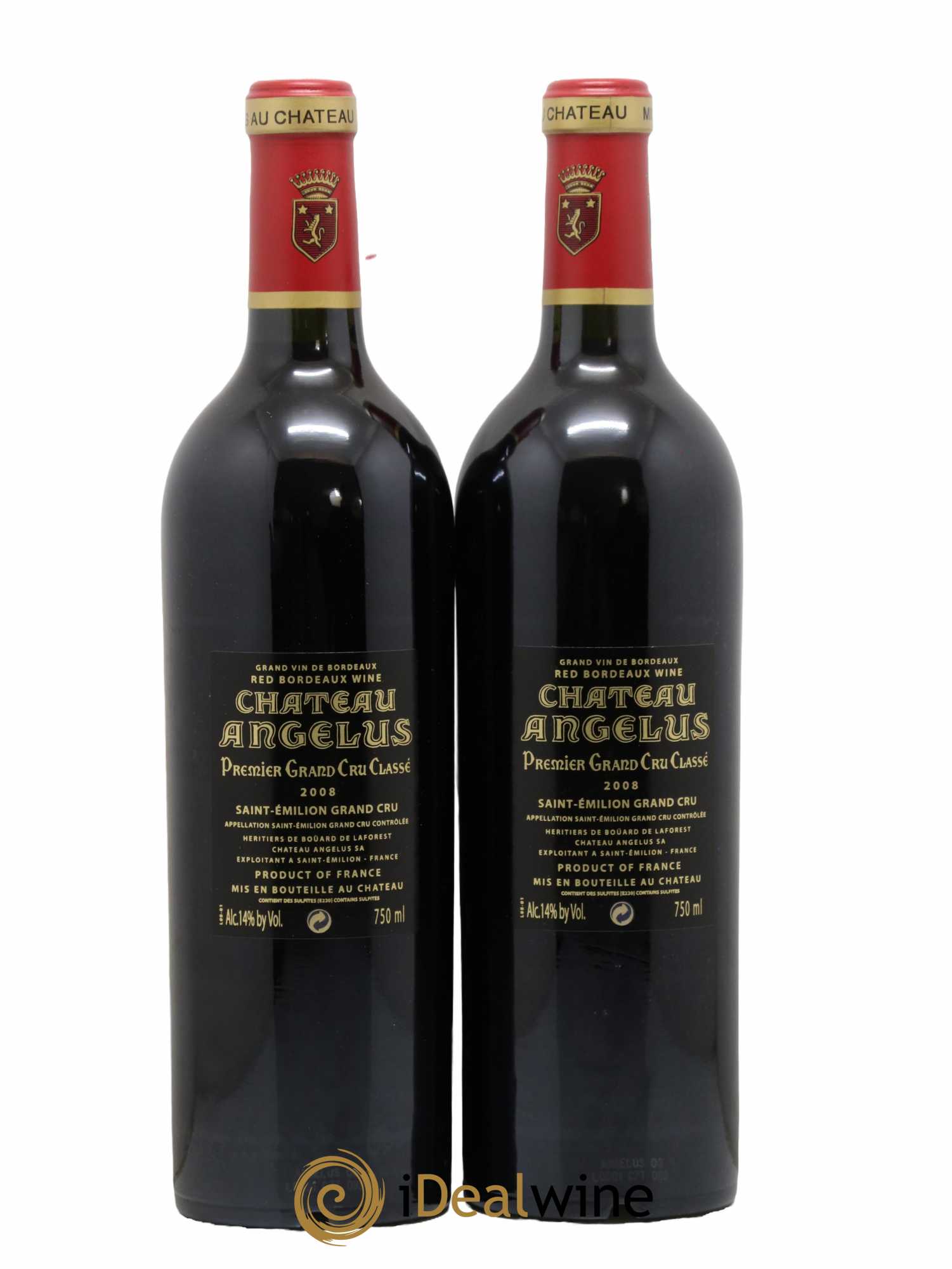 Château Angélus 1er Grand Cru Classé A 2008 - Lot de 2 bouteilles - 1