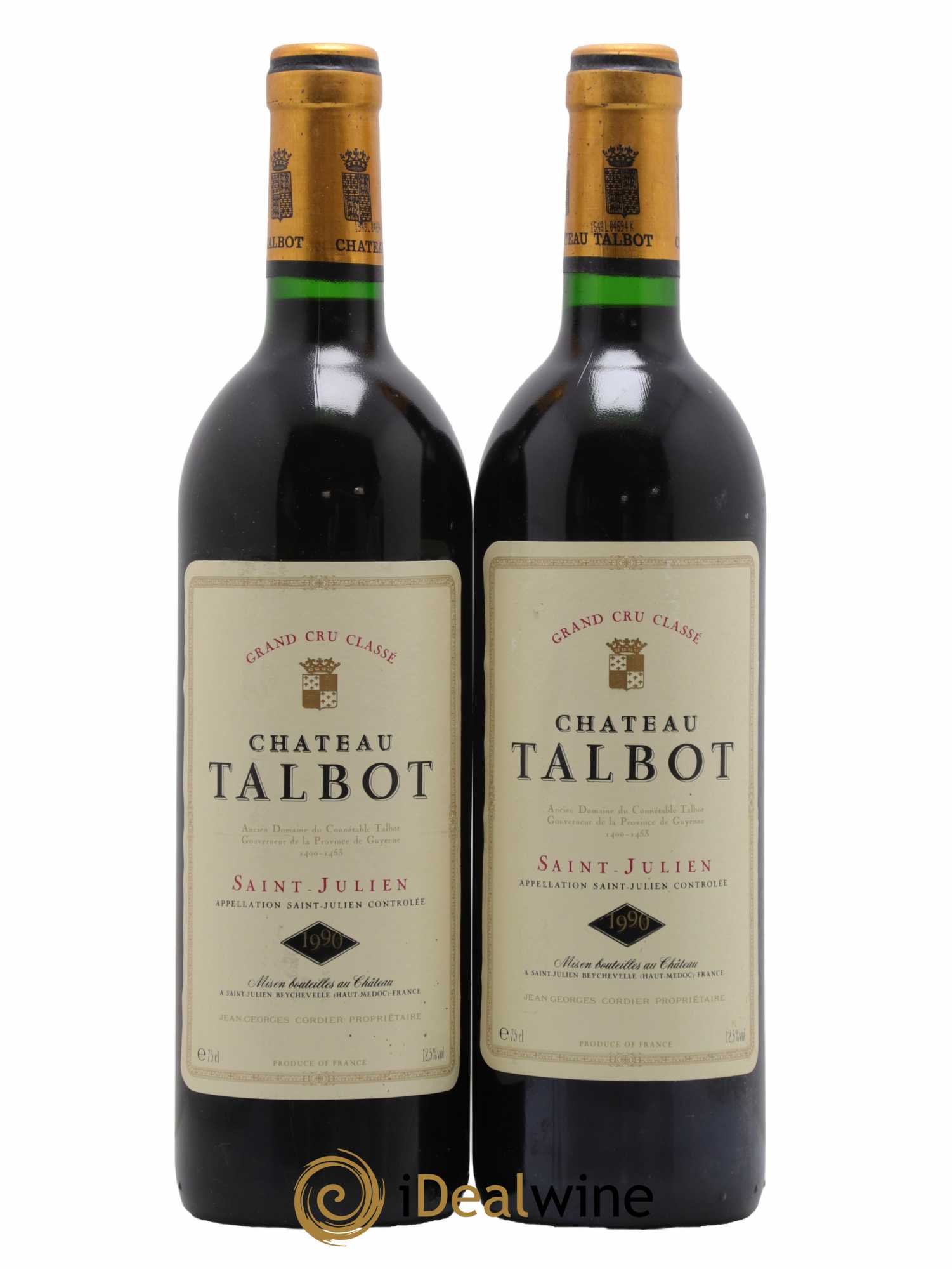 Château Talbot 4ème Grand Cru Classé 1990 - Lot de 2 bouteilles - 0