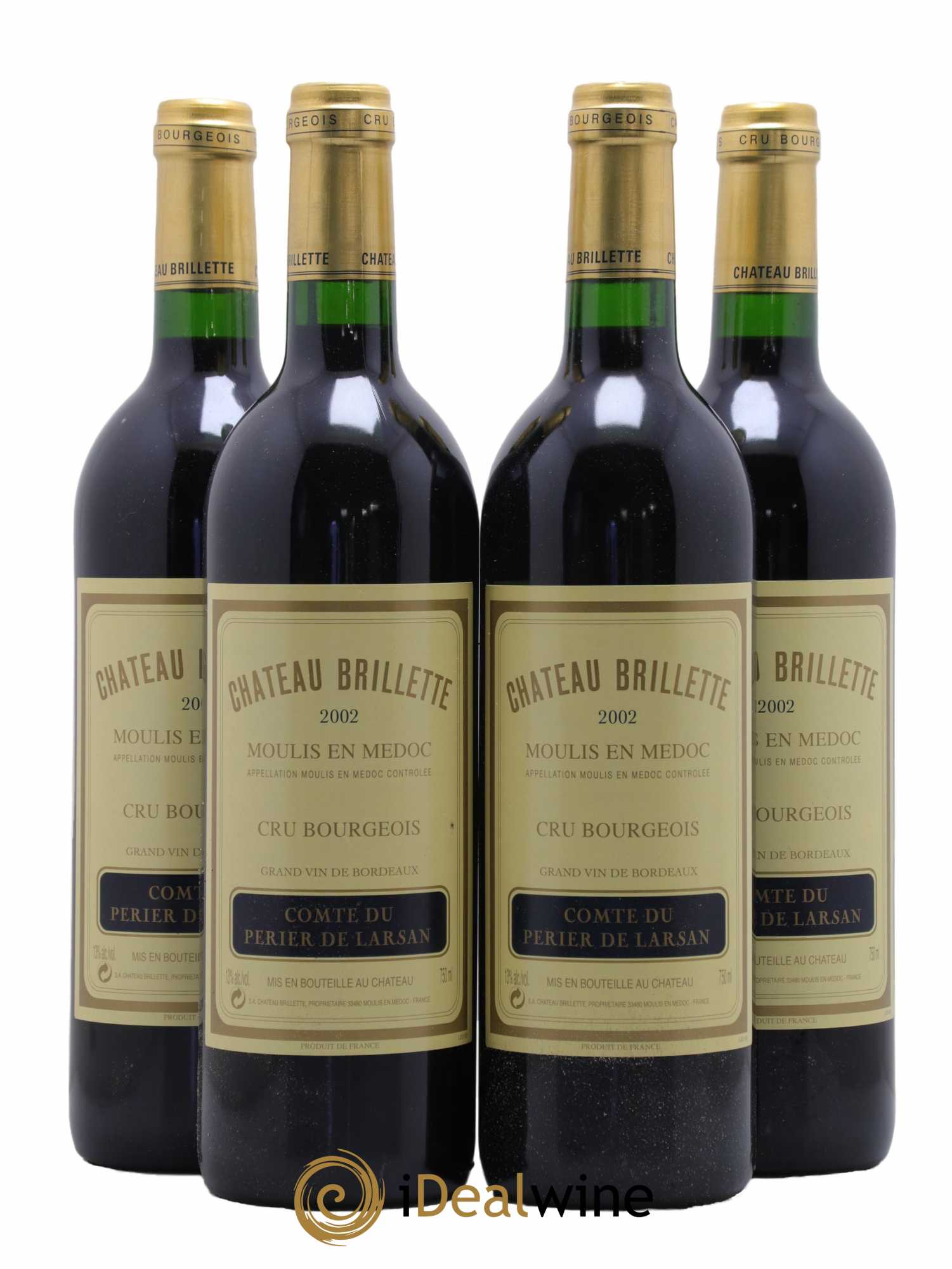 Château Brillette Cru Bourgeois 2002 - Lot de 4 bouteilles - 0