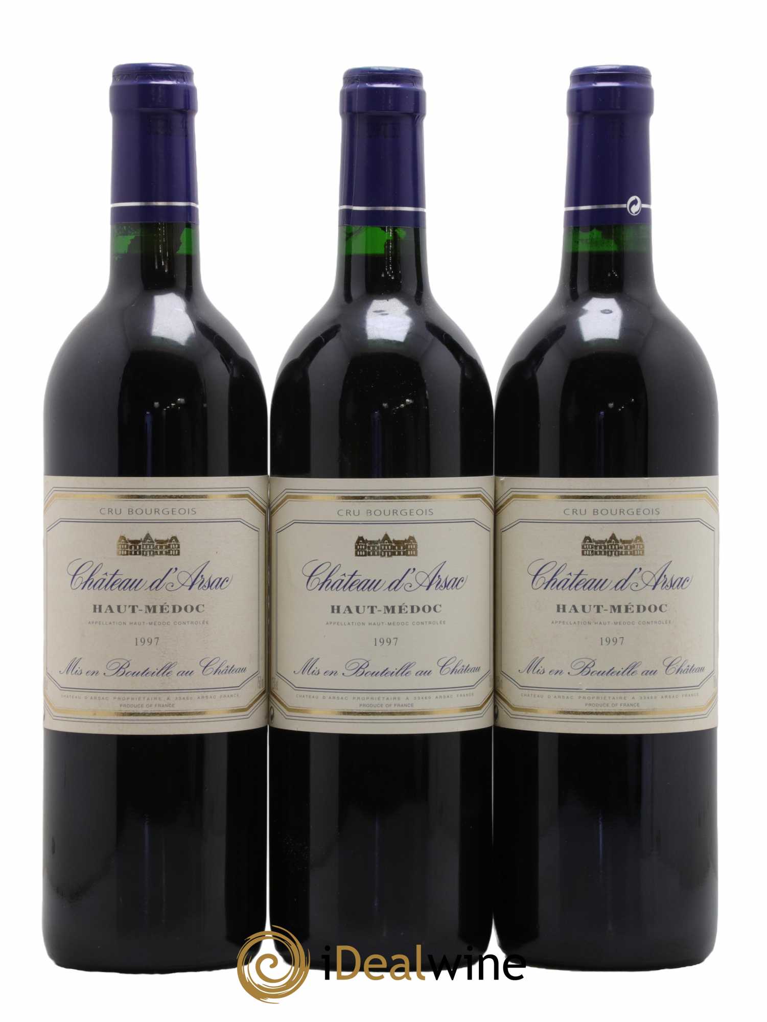 Château d' Arsac Cru Bourgeois 1997 - Lot de 3 bouteilles - 0