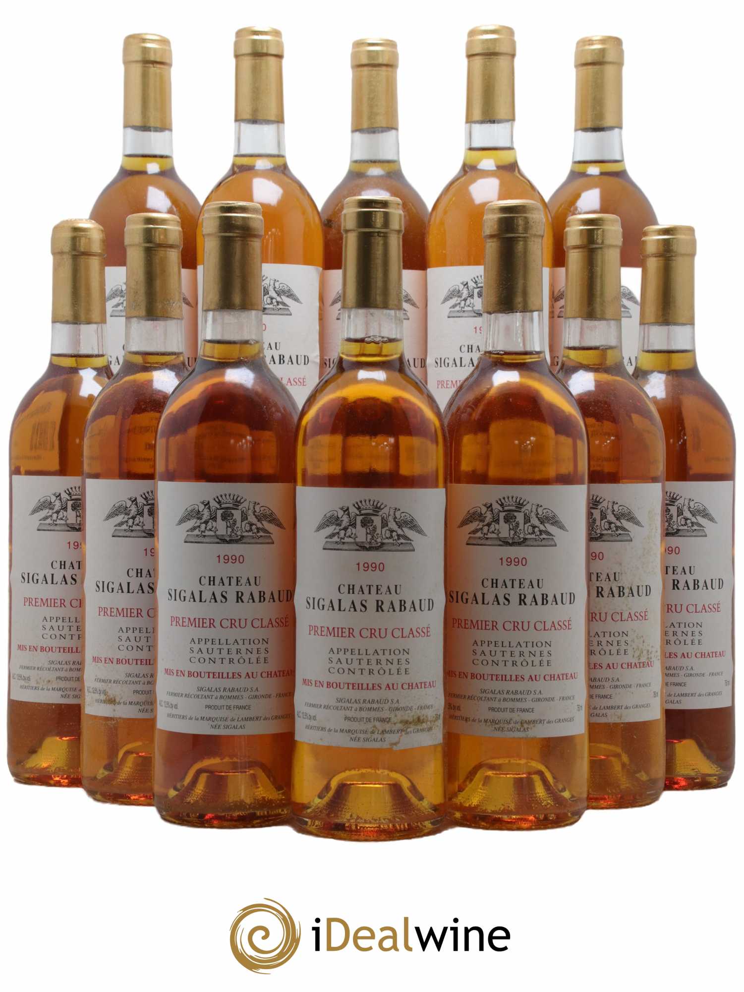 Château Sigalas Rabaud 1er Grand Cru Classé 1990 - Lotto di 12 bottiglie - 0
