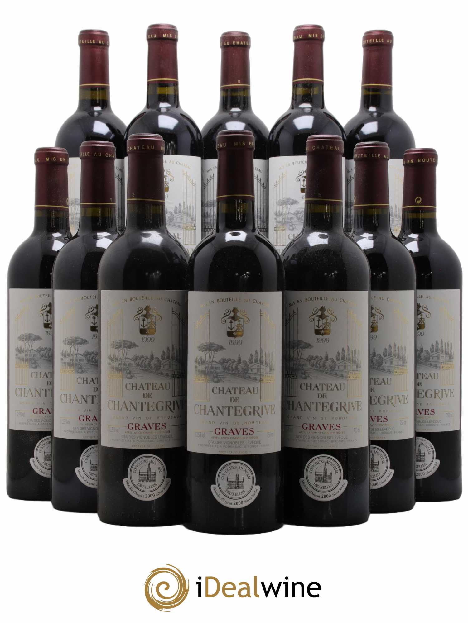 Château de Chantegrive 1999 - Lot de 12 bouteilles - 0