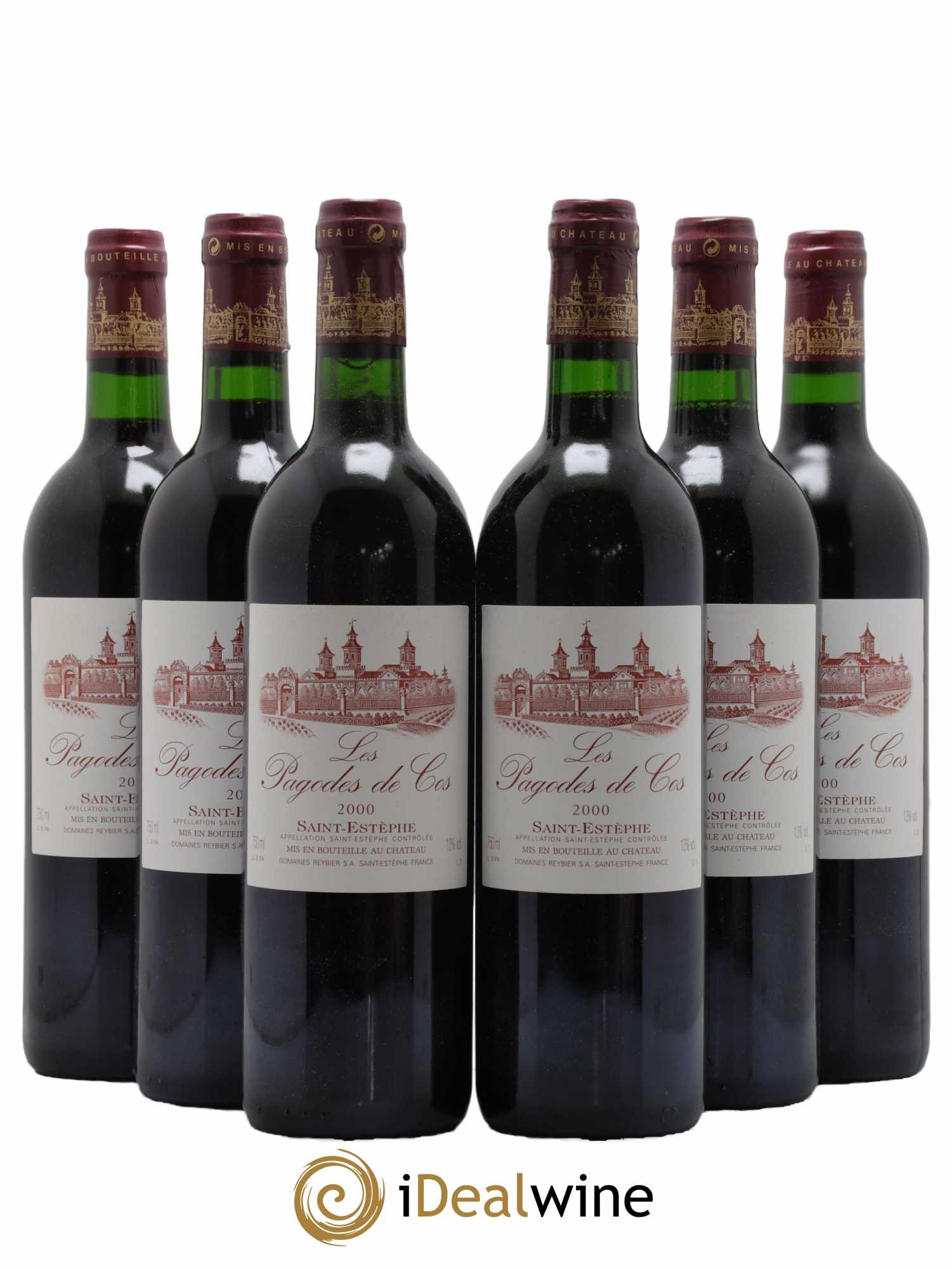 Les Pagodes de Cos Second Vin 2000 - Posten von 6 Flaschen - 0