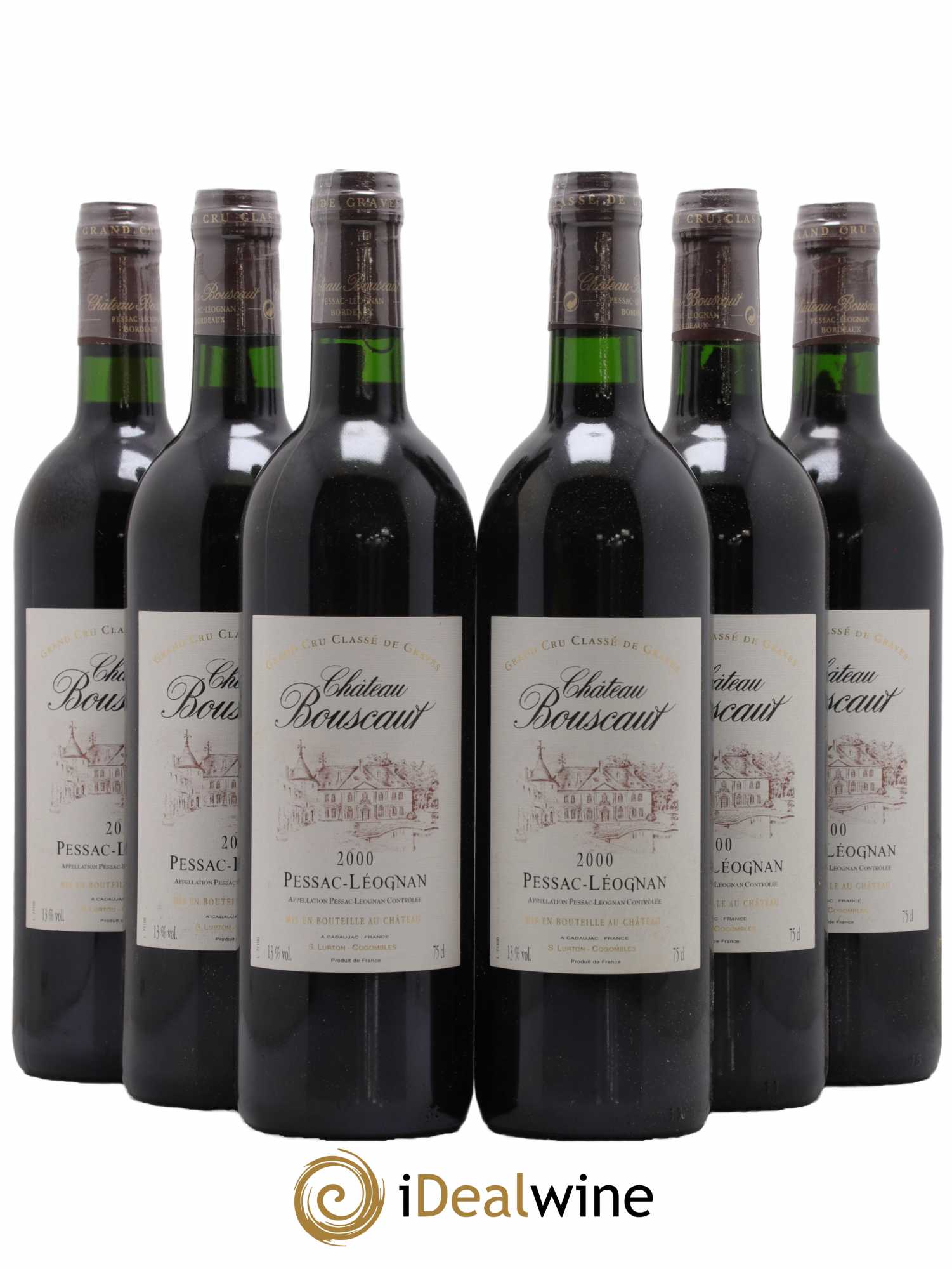 Château Bouscaut Cru Classé de Graves 2000 - Lot de 6 bouteilles - 0