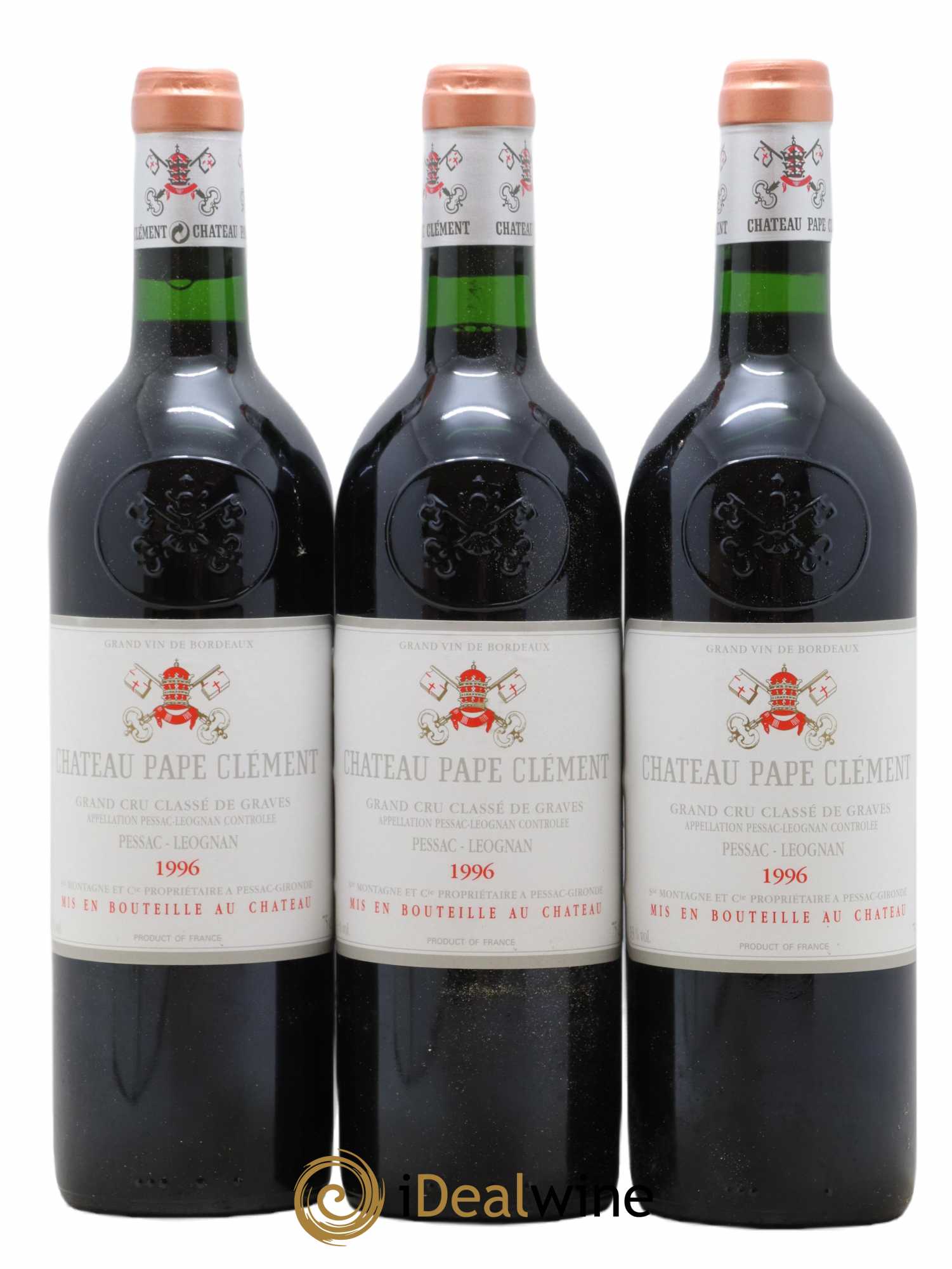 Château Pape Clément Cru Classé de Graves 1996 - Lot de 3 bouteilles - 0