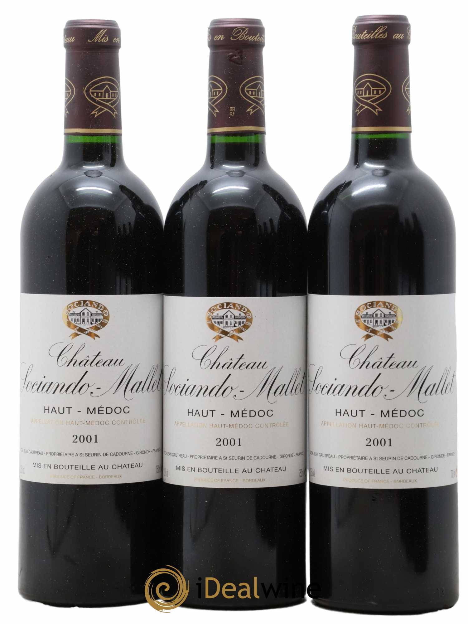 Château Sociando Mallet 2001 - Lot de 6 bouteilles - 1