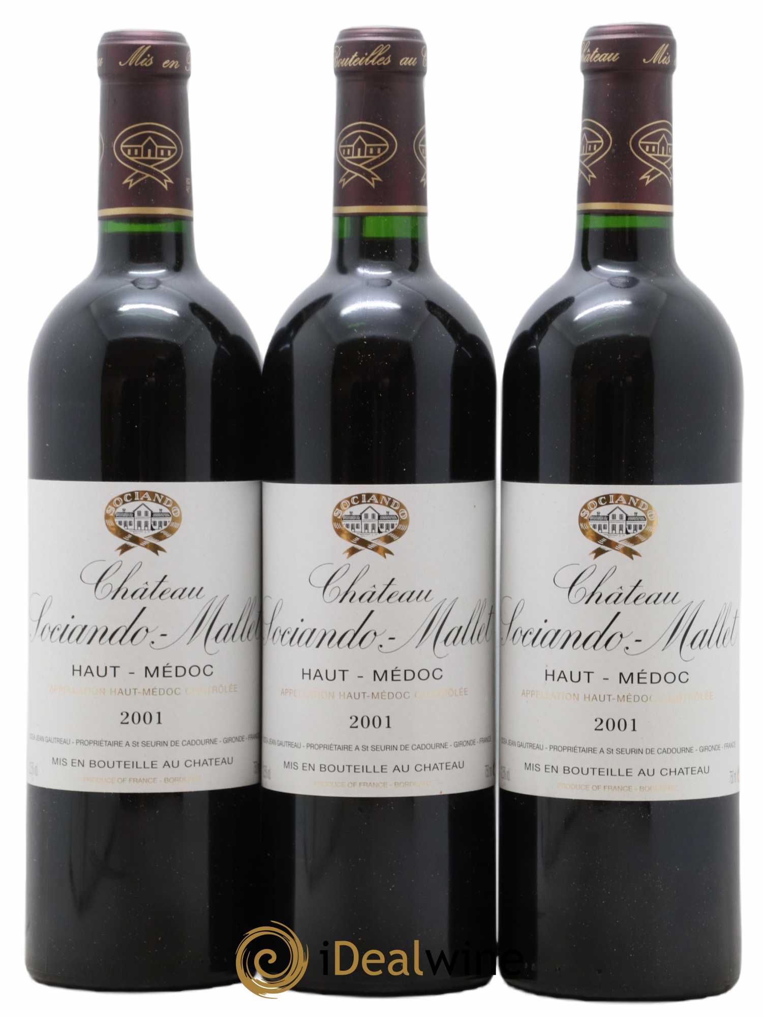 Château Sociando Mallet 2001 - Lot de 6 bouteilles - 2