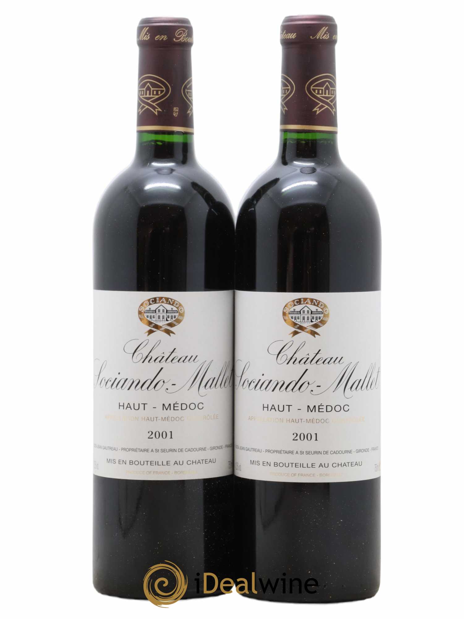 Château Sociando Mallet 2001 - Lot de 2 bouteilles - 0