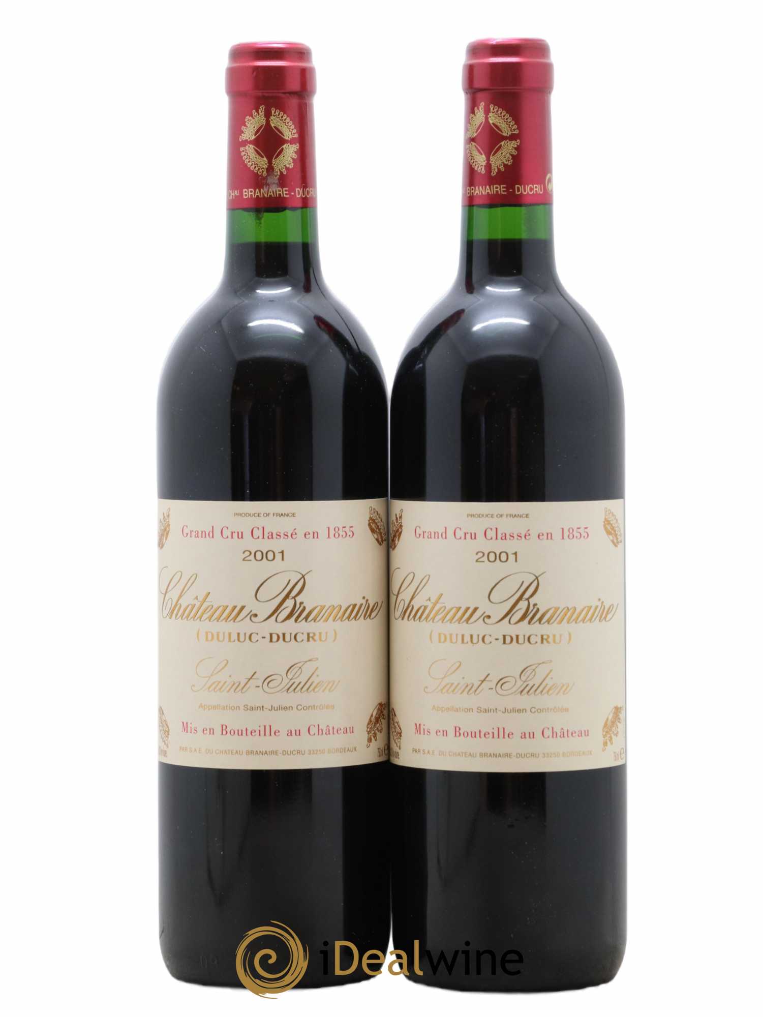 Château Branaire Ducru 4ème Grand Cru Classé 2001 - Lot de 2 bouteilles - 0