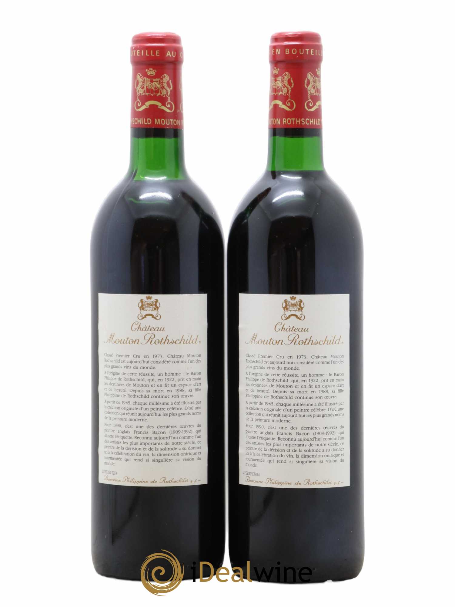 Château Mouton Rothschild 1er Grand Cru Classé 1990 - Lot of 2 bottles - 1