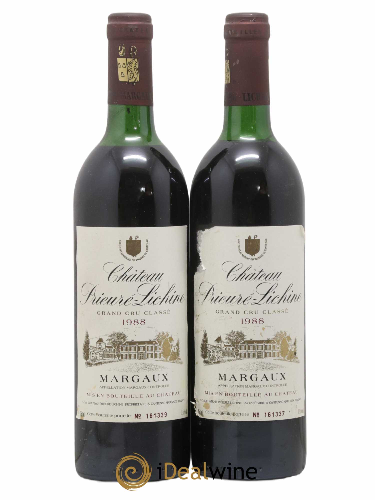 Château Prieuré Lichine 4ème Grand Cru Classé 1988 - Lot de 2 bouteilles - 0