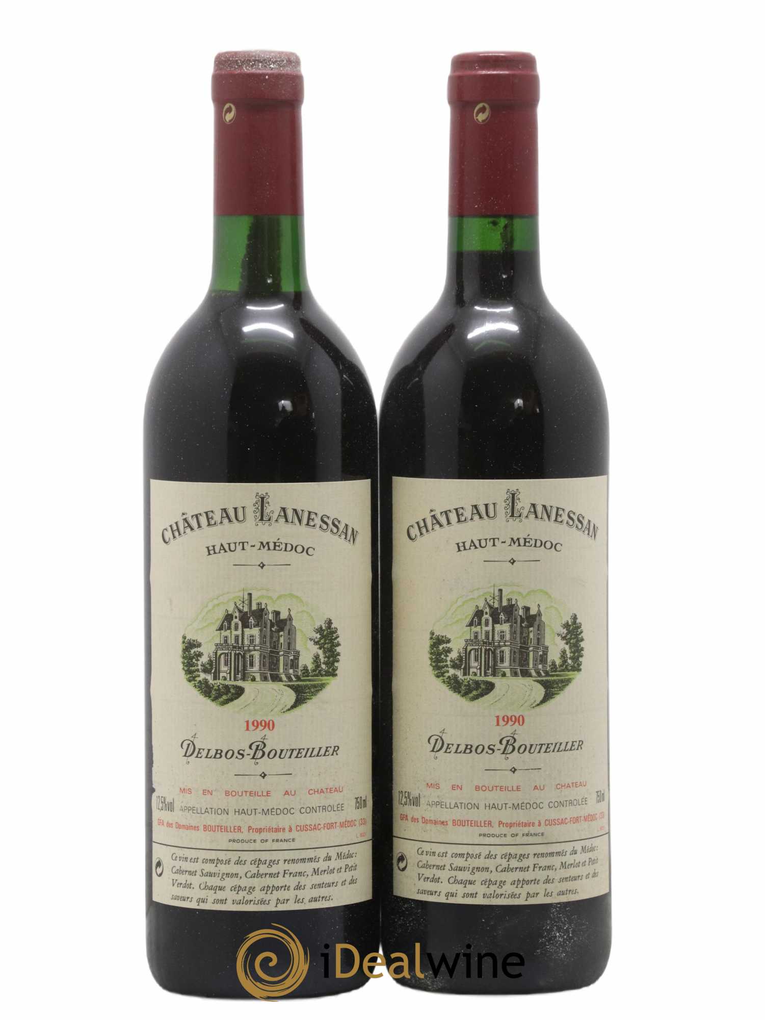 Château Lanessan Cru Bourgeois 1990 - Lot de 2 bouteilles - 0