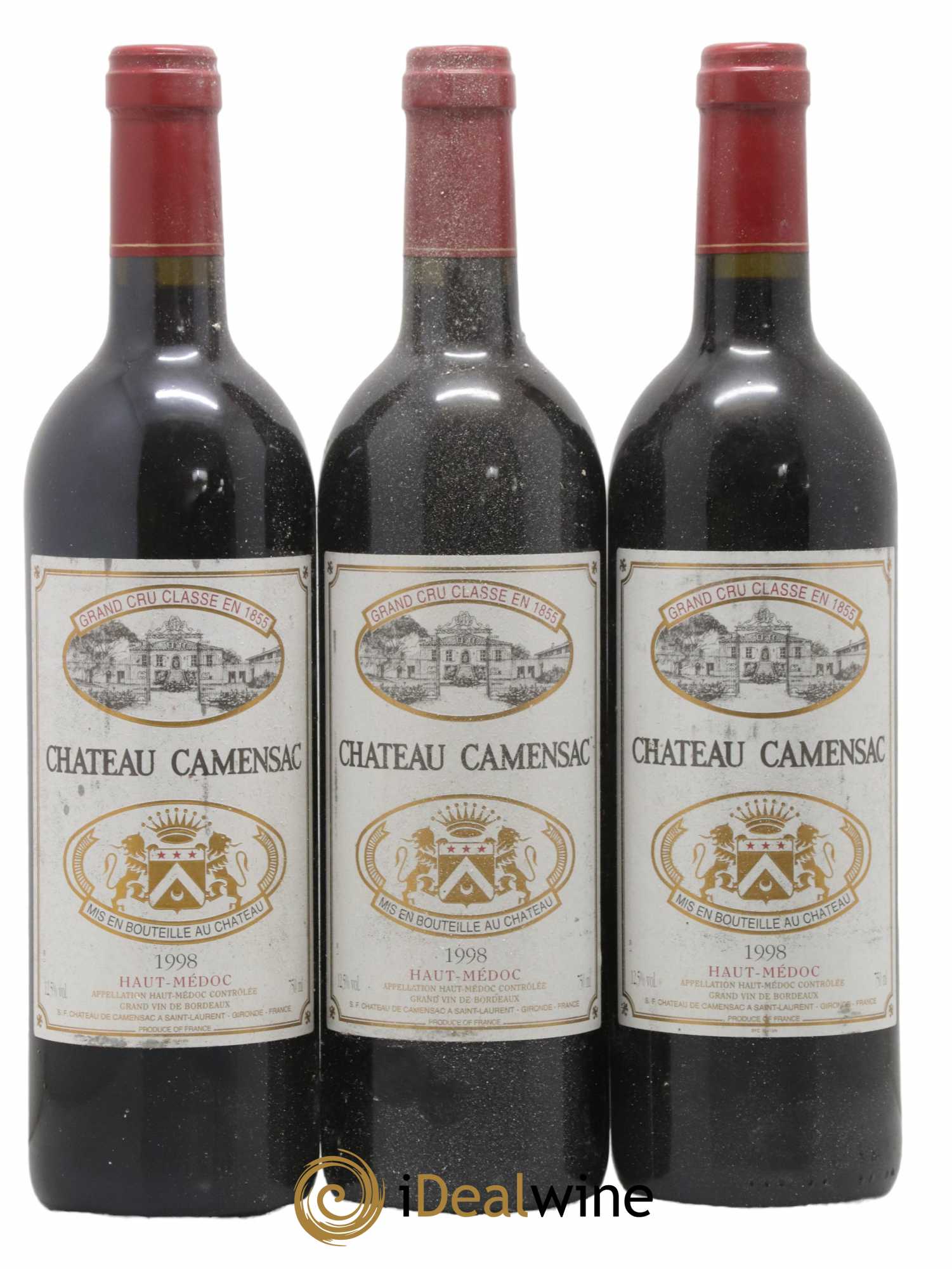 Château Camensac 5ème Grand Cru Classé 1998 - Lot de 3 bouteilles - 0