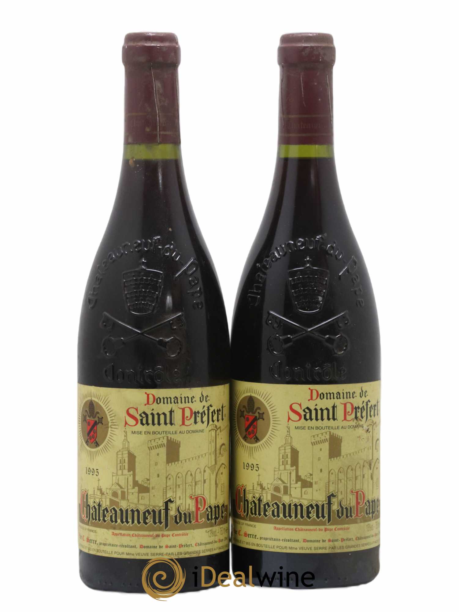 Châteauneuf-du-Pape Domaine Saint-Préfert 1995 - Lot de 2 bouteilles - 0