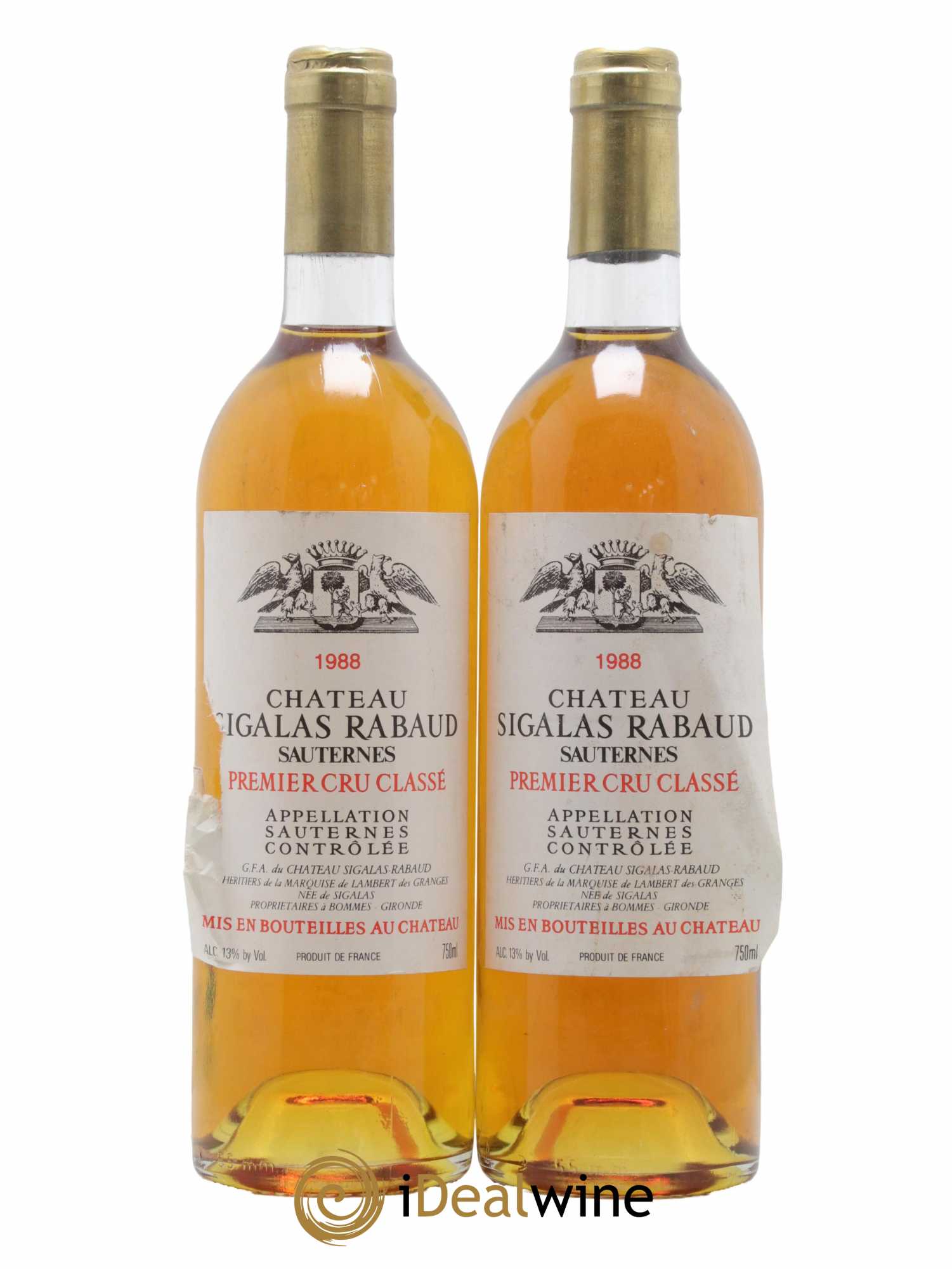 Château Sigalas Rabaud 1er Grand Cru Classé 1988 - Lotto di 2 bottiglie - 0