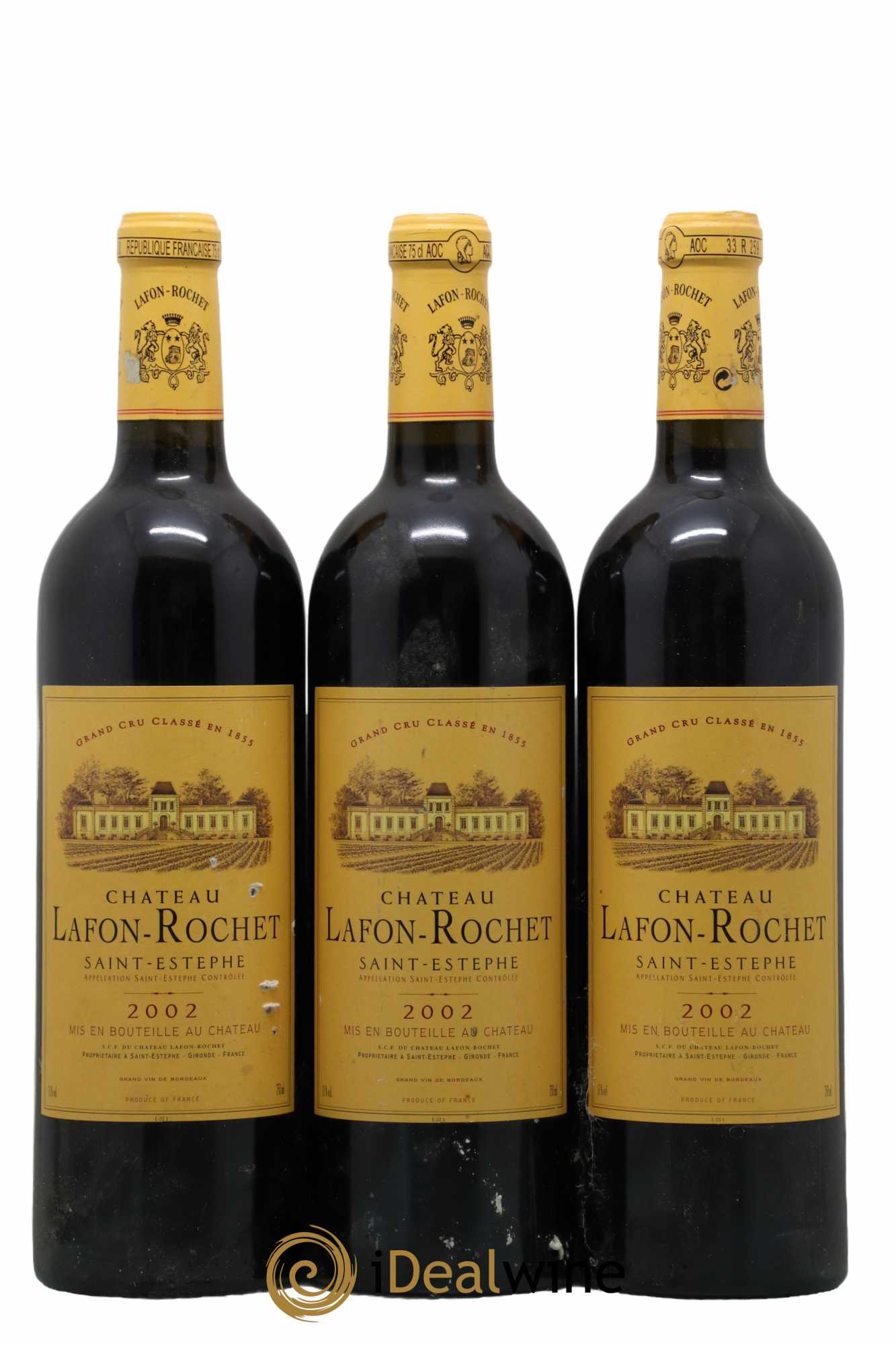 Château Lafon Rochet 4ème Grand Cru Classé 2002 - Lot de 3 bouteilles - 0