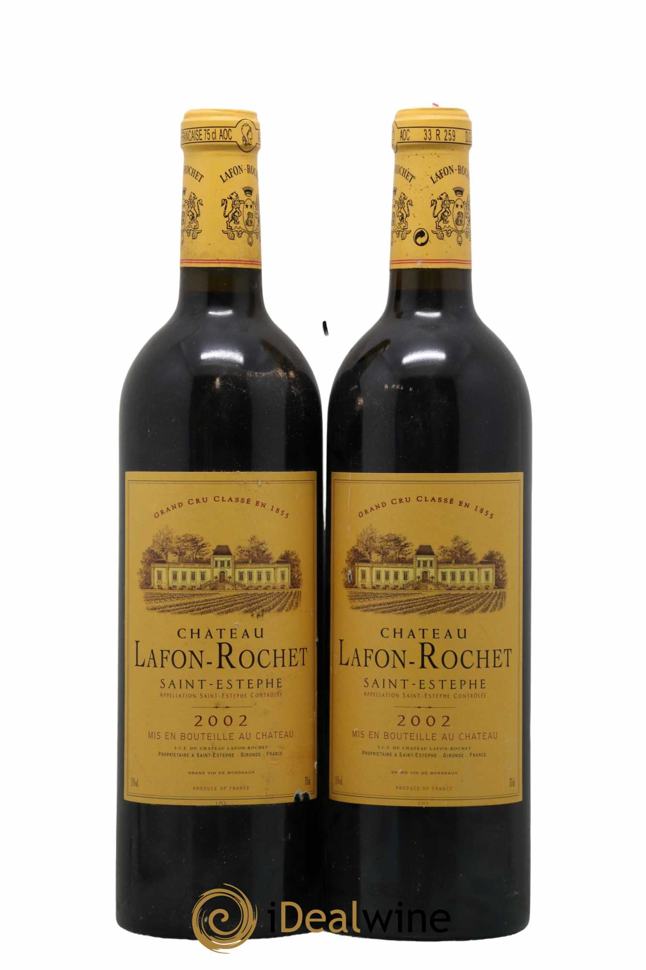 Château Lafon Rochet 4ème Grand Cru Classé 2002 - Lot de 2 bouteilles - 0