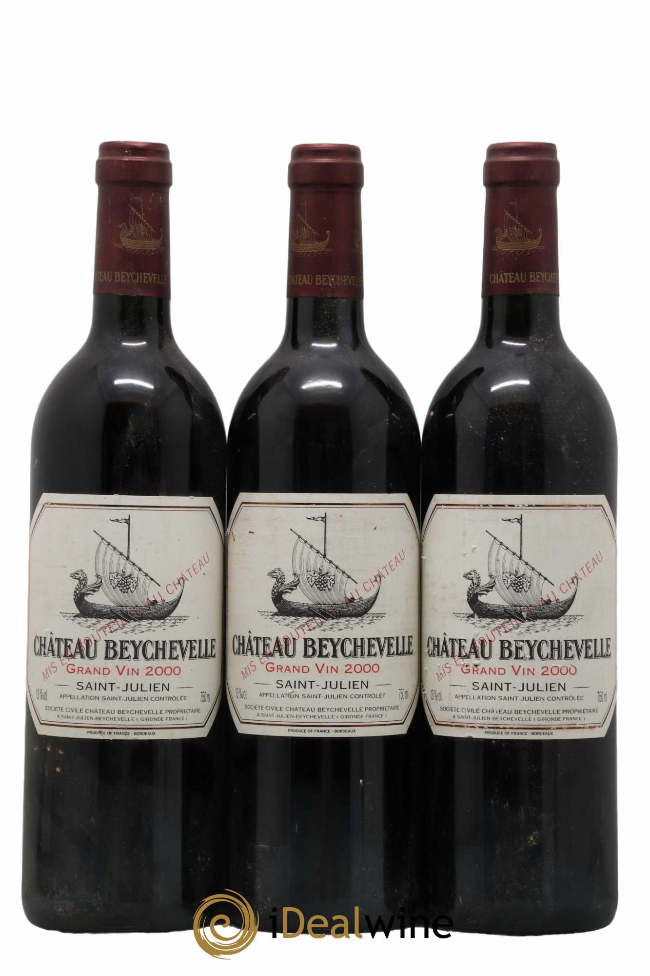 Château Beychevelle 4ème Grand Cru Classé 2000 - Lot de 3 bouteilles - 0