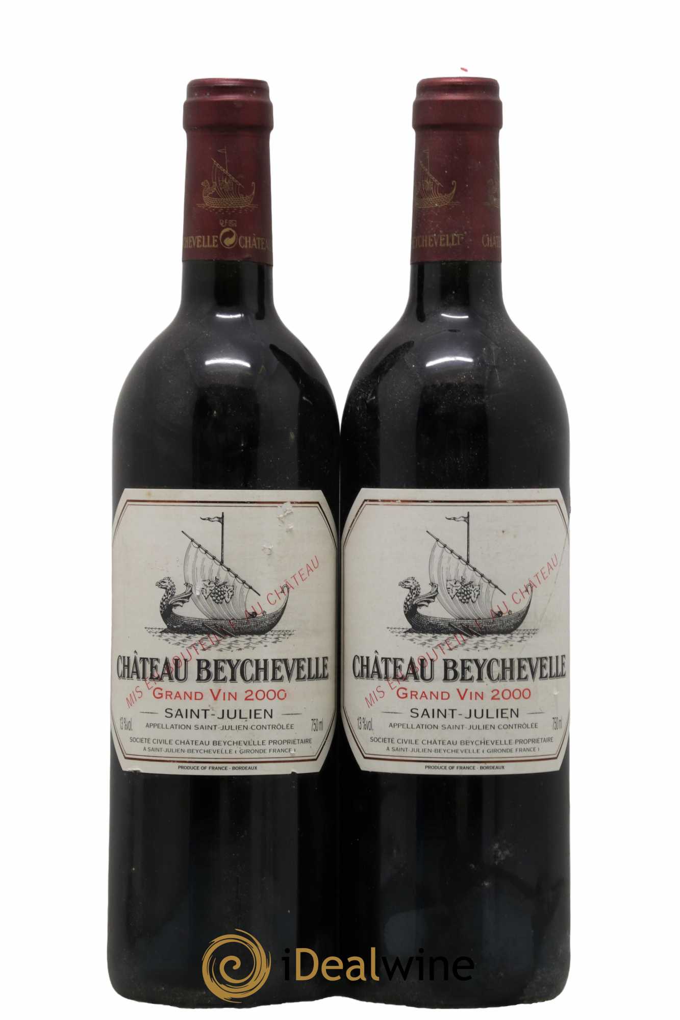 Château Beychevelle 4ème Grand Cru Classé 2000 - Lot de 2 bouteilles - 0