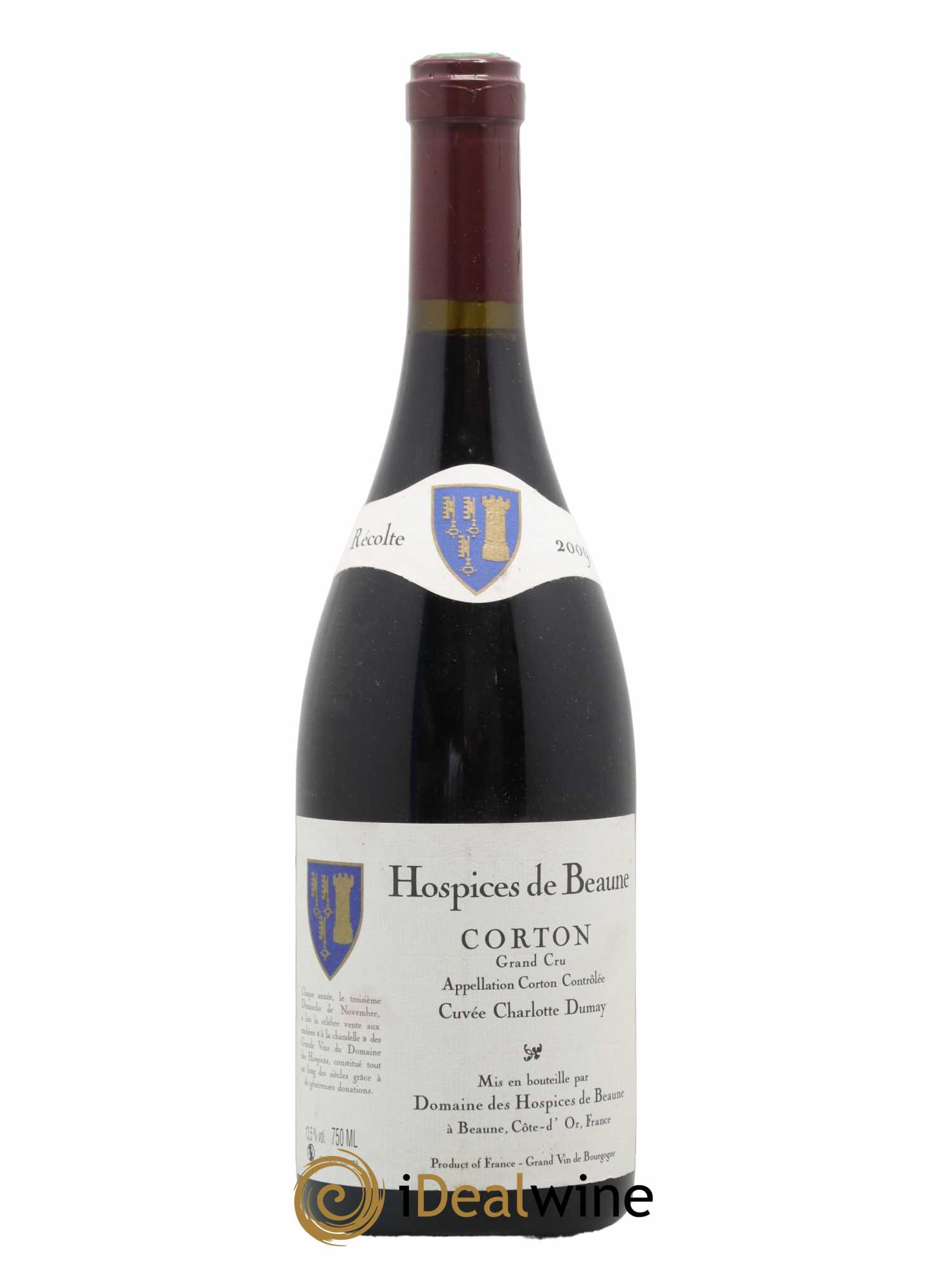 Corton Grand Cru Cuvée Charlotte Dumay Domaine des Hospices de Beaune 2009 - Lot de 1 bouteille - 0