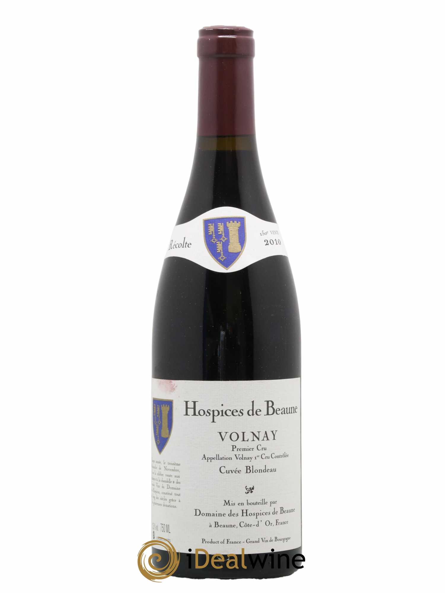 Volnay 1er Cru Cuvée Blondeau Domaine des Hospices de Beaune 2010 - Lot de 1 bouteille - 0