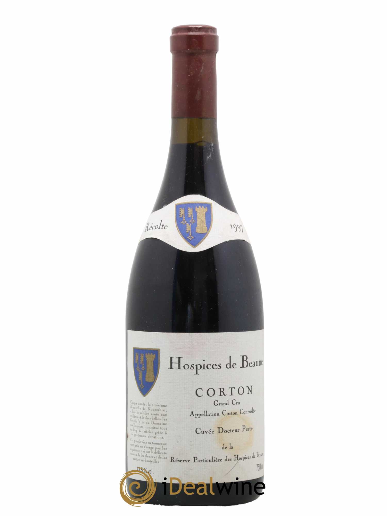 Corton Grand Cru Cuvée Docteur Peste Domaine des Hospices de Beaune 1997 - Lot de 1 bouteille - 0