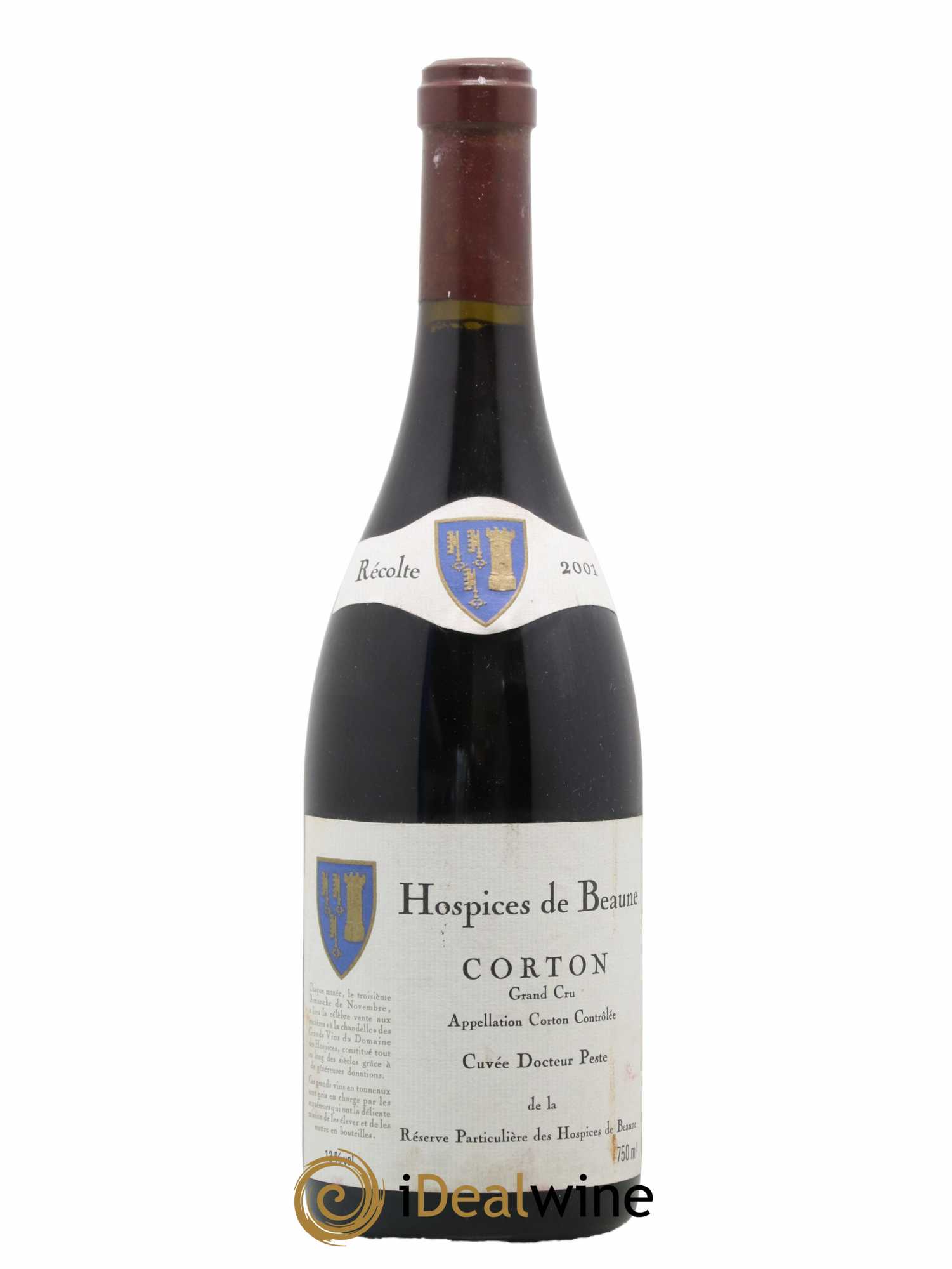 Corton Grand Cru Cuvée Docteur Peste Domaine des Hospices de Beaune 2001 - Lot de 1 bouteille - 0