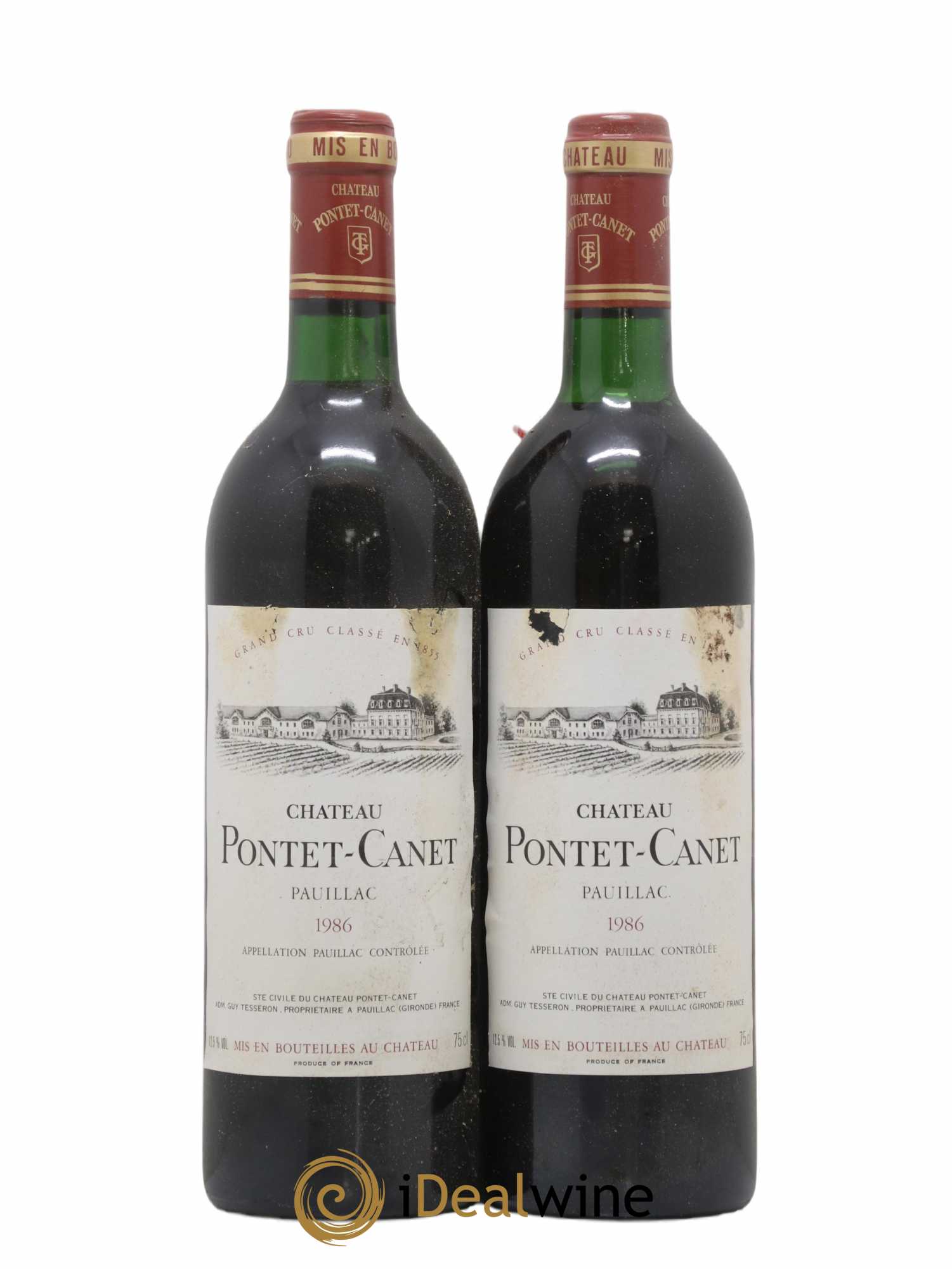 Château Pontet Canet 5ème Grand Cru Classé 1986 - Lot de 2 bouteilles - 0