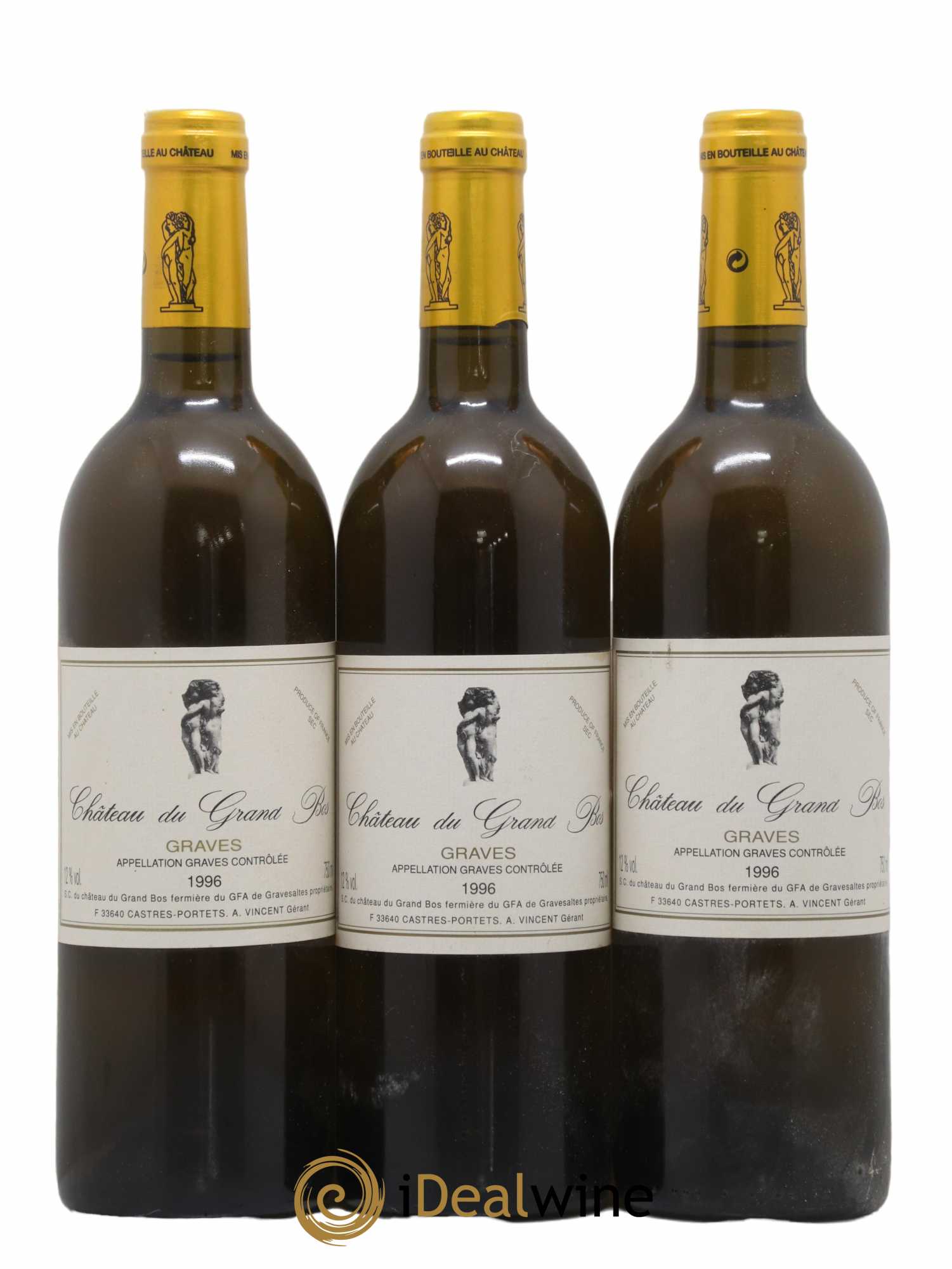 Graves Château du Grand Bos 1996 - Lot de 3 bouteilles - 0