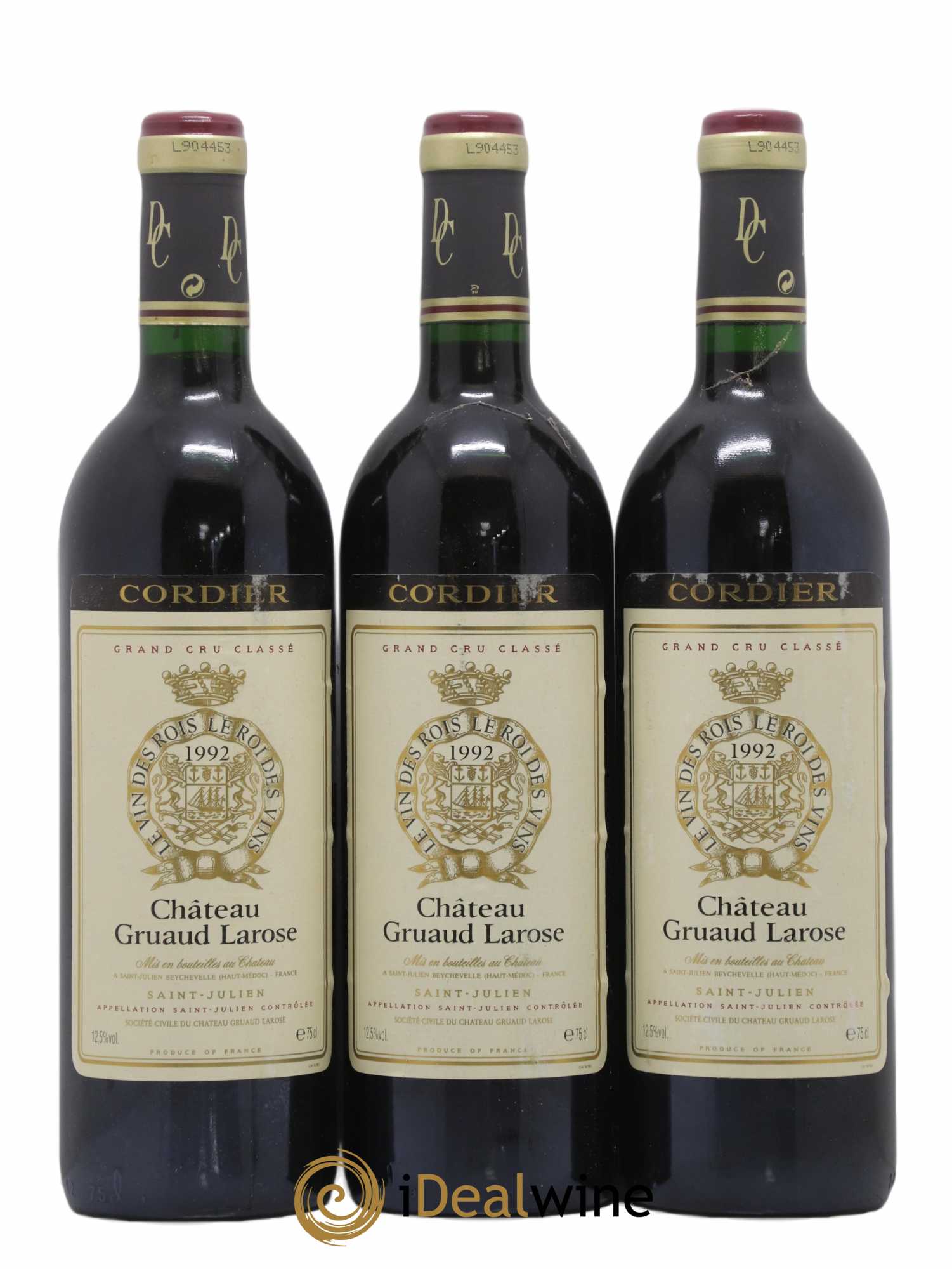 Château Gruaud Larose 2ème Grand Cru Classé 1992 - Lot de 3 bouteilles - 0