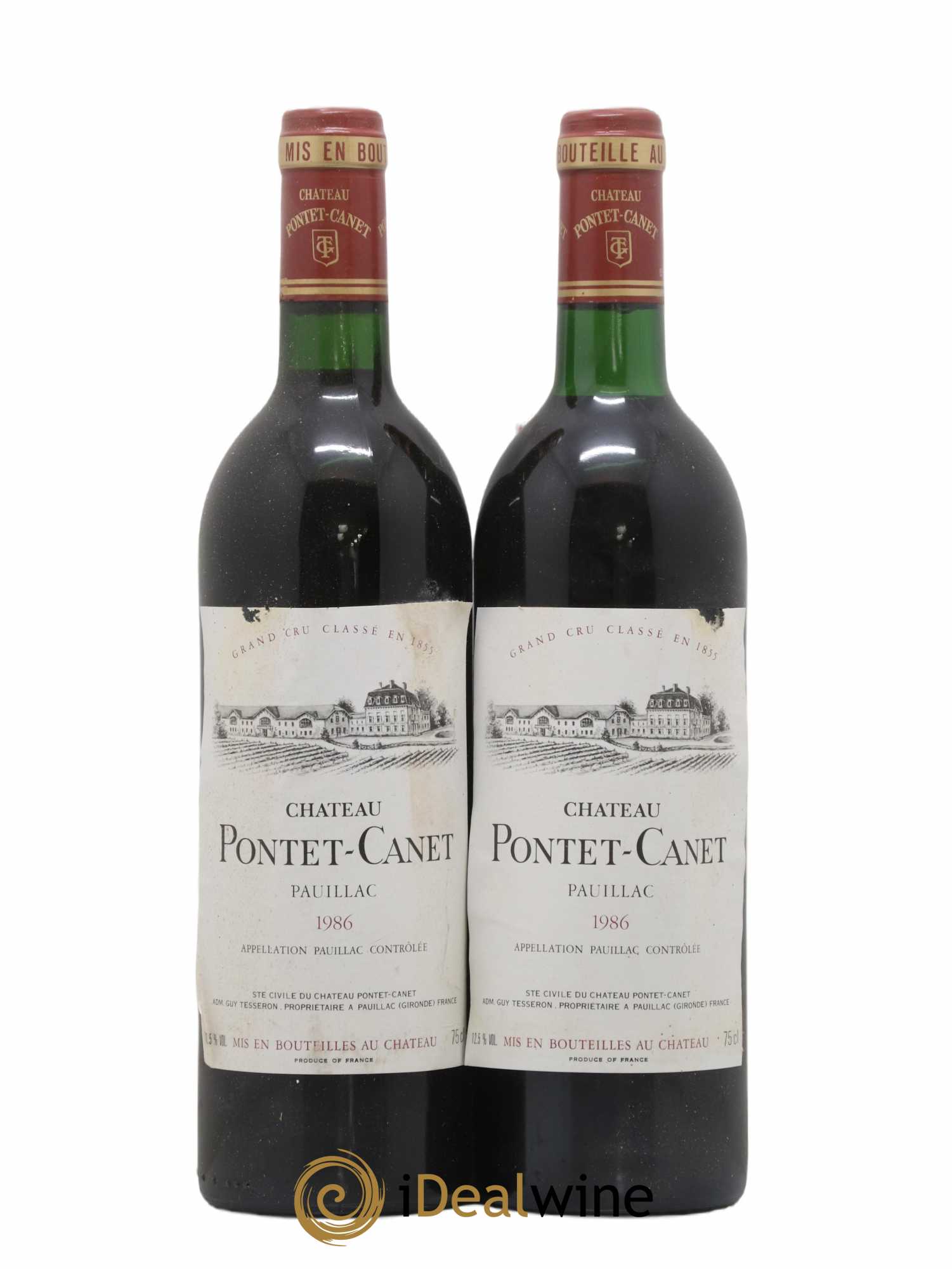 Château Pontet Canet 5ème Grand Cru Classé 1986 - Lot de 2 bouteilles - 0