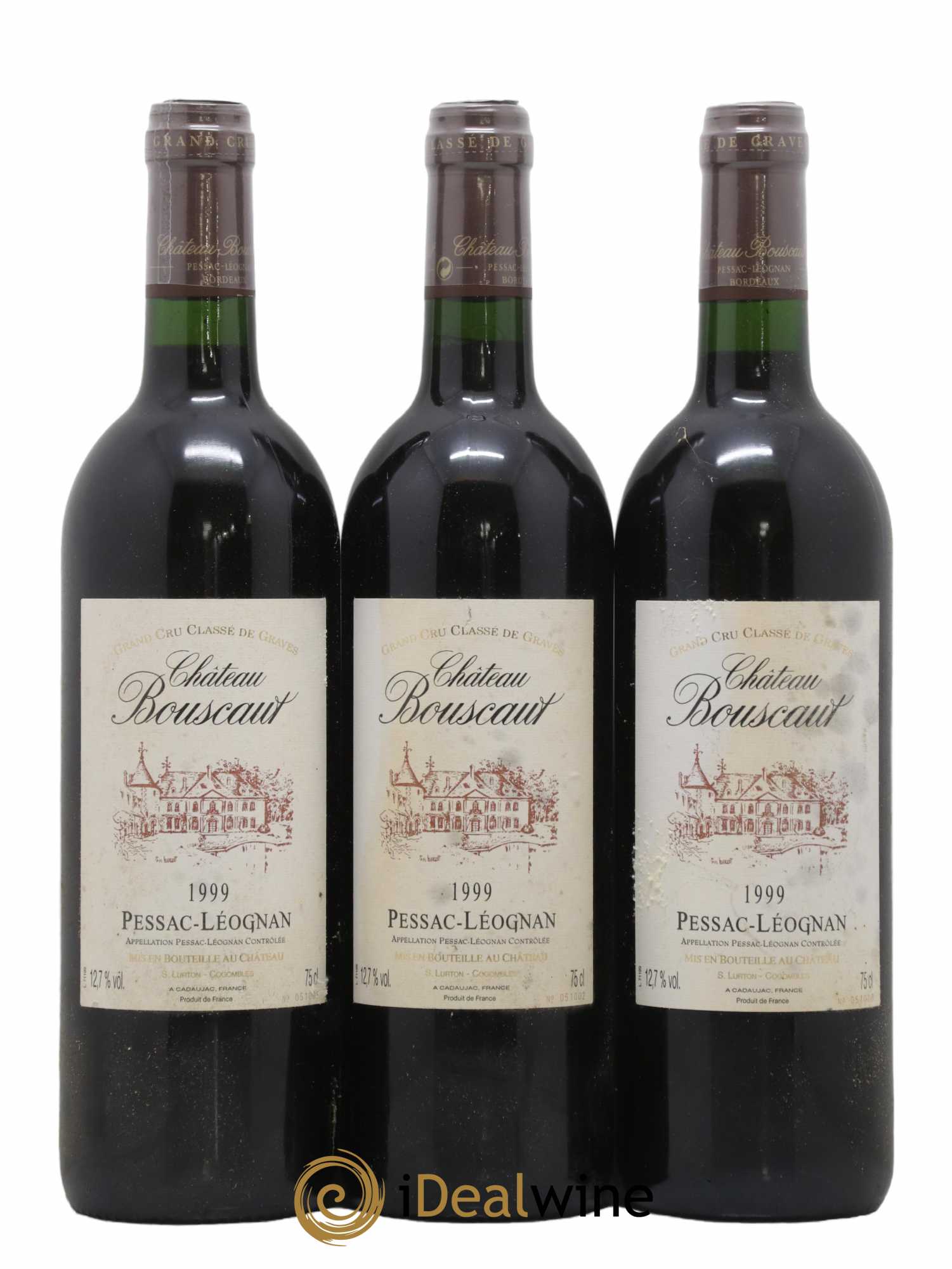 Château Bouscaut Cru Classé de Graves 1999 - Lot de 3 bouteilles - 0