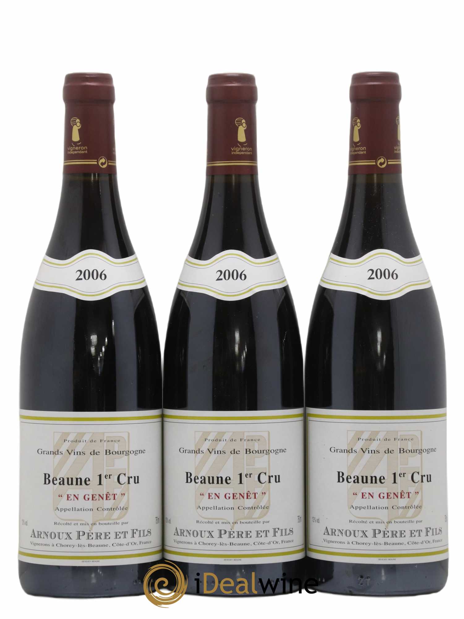 Beaune 1er Cru En Genêt Arnoux Pere Et Fils 2006 - Lot de 3 bouteilles - 0