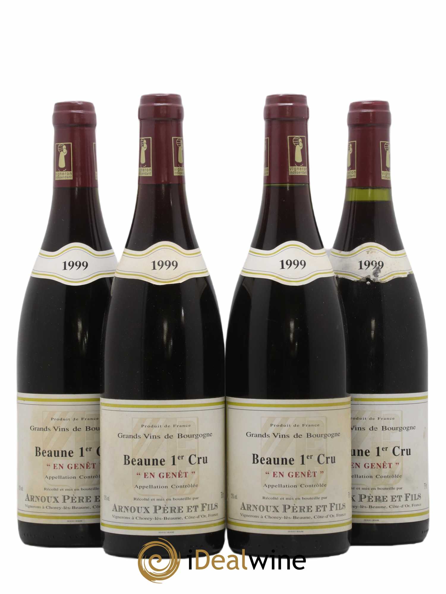 Beaune 1er Cru En Genêt Arnoux Pere Et Fils 1999 - Lot de 4 bouteilles - 0