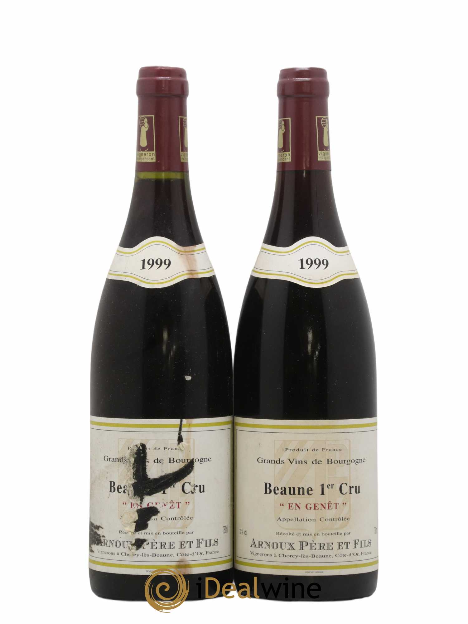 Beaune 1er Cru En Genêt Arnoux Pere Et Fils 1999 - Lot de 2 bouteilles - 0