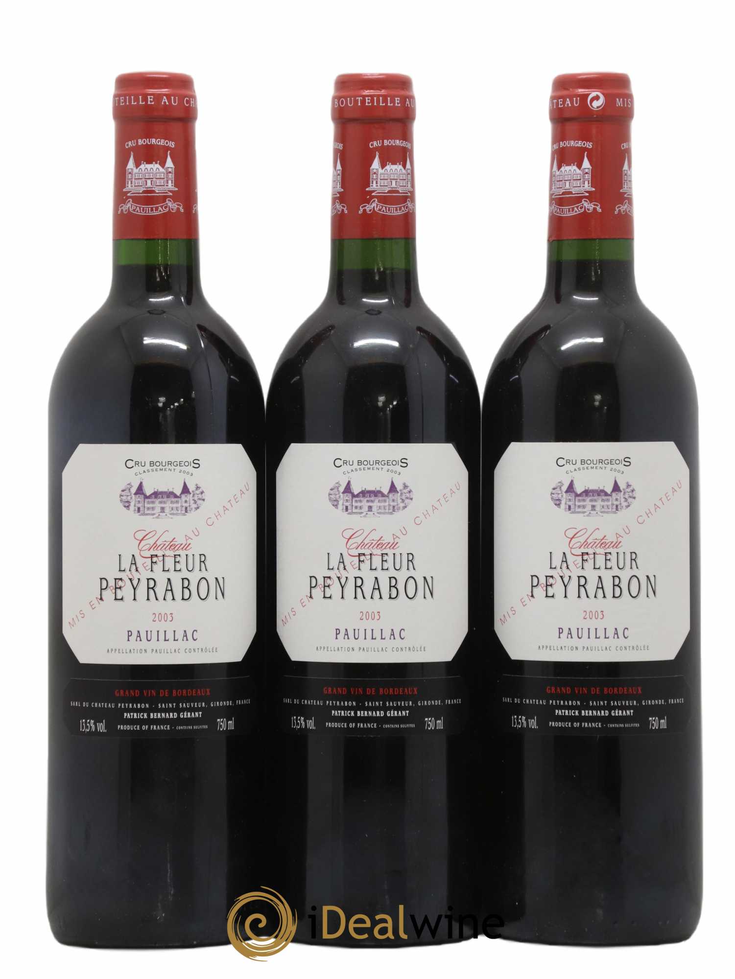 Château La Fleur Peyrabon Cru Bourgeois 2003 - Lot de 3 bouteilles - 0