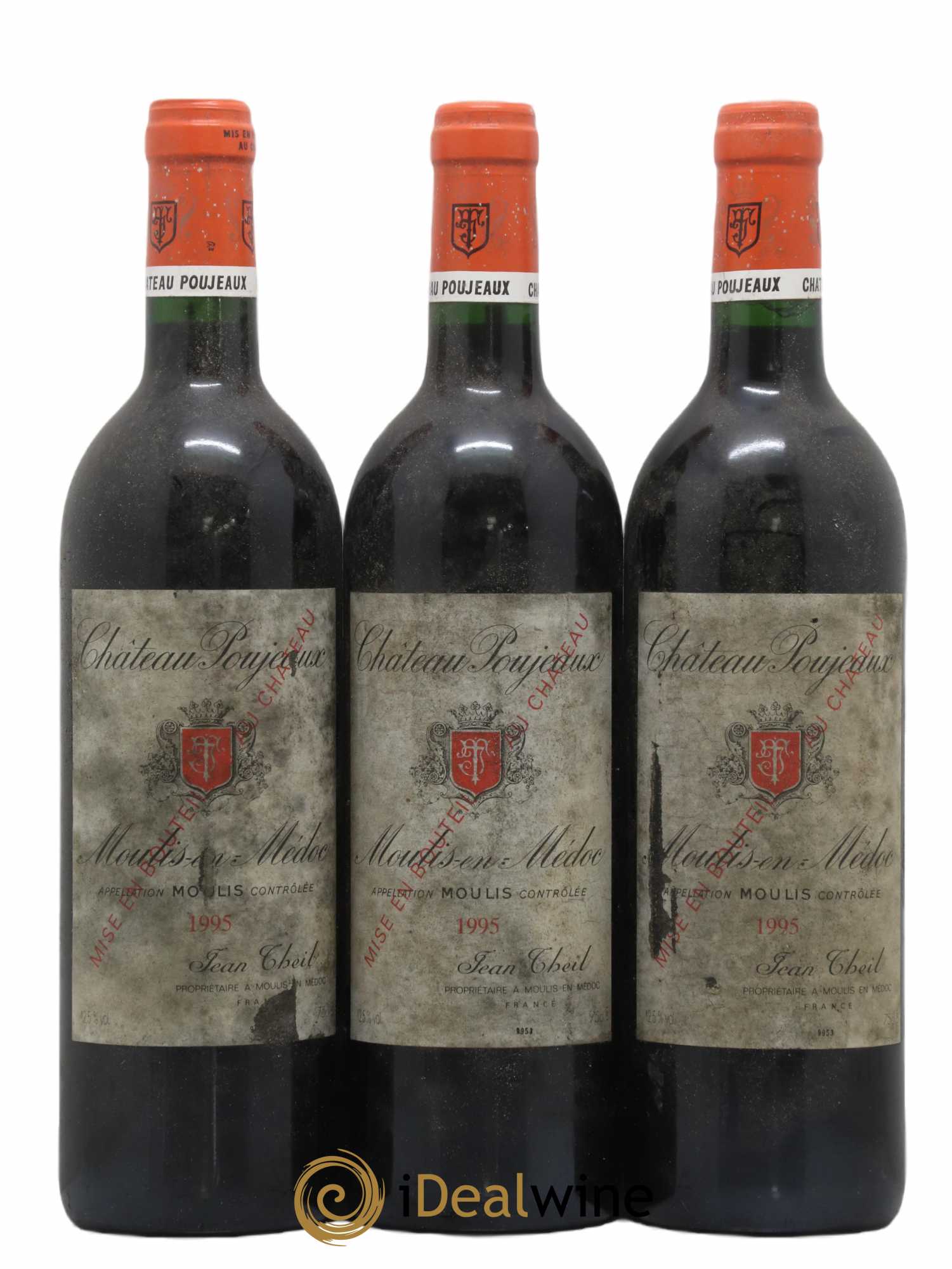 Château Poujeaux 1995 - Lot de 3 bouteilles - 0