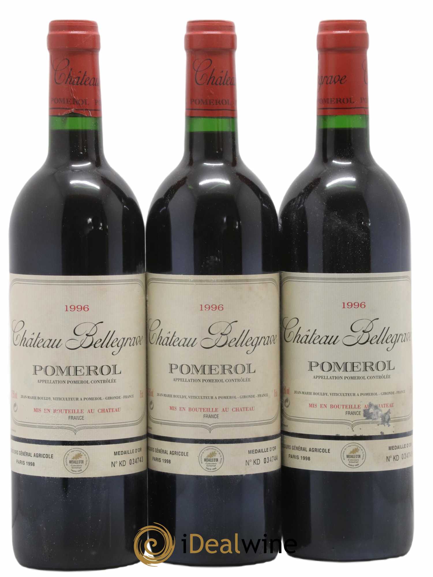 Château Bellegrave 1996 - Lot de 3 bouteilles - 0